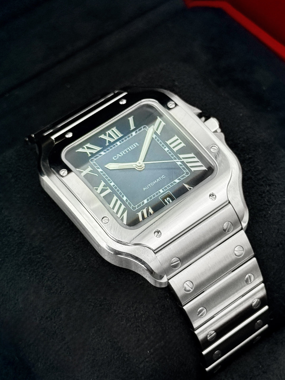 NEW 2026 Cartier Santos De Cartier 39mm WSSA0071 Stainless Steel Blue Dial