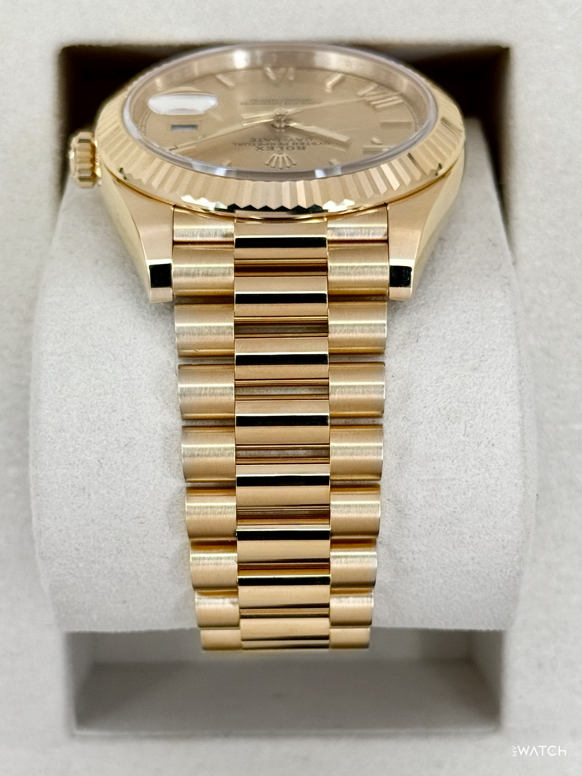 2025 Rolex Day-Date 40mm 228238 Presidential Champagne Roman Numeral Dial - MyWatchLLC