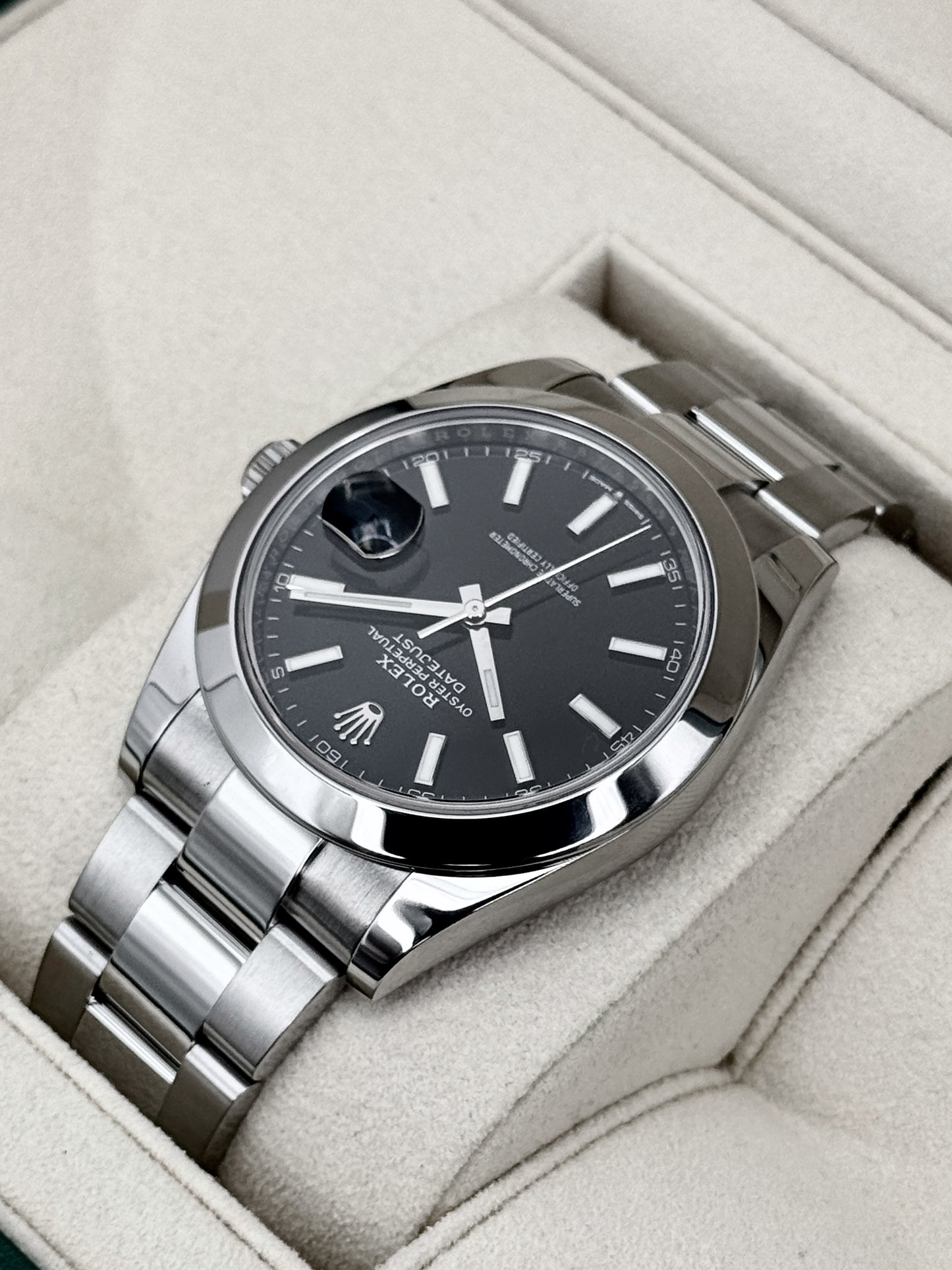 2021 Rolex Datejust 41mm 126300 Stainless Steel Oyster Black Dial