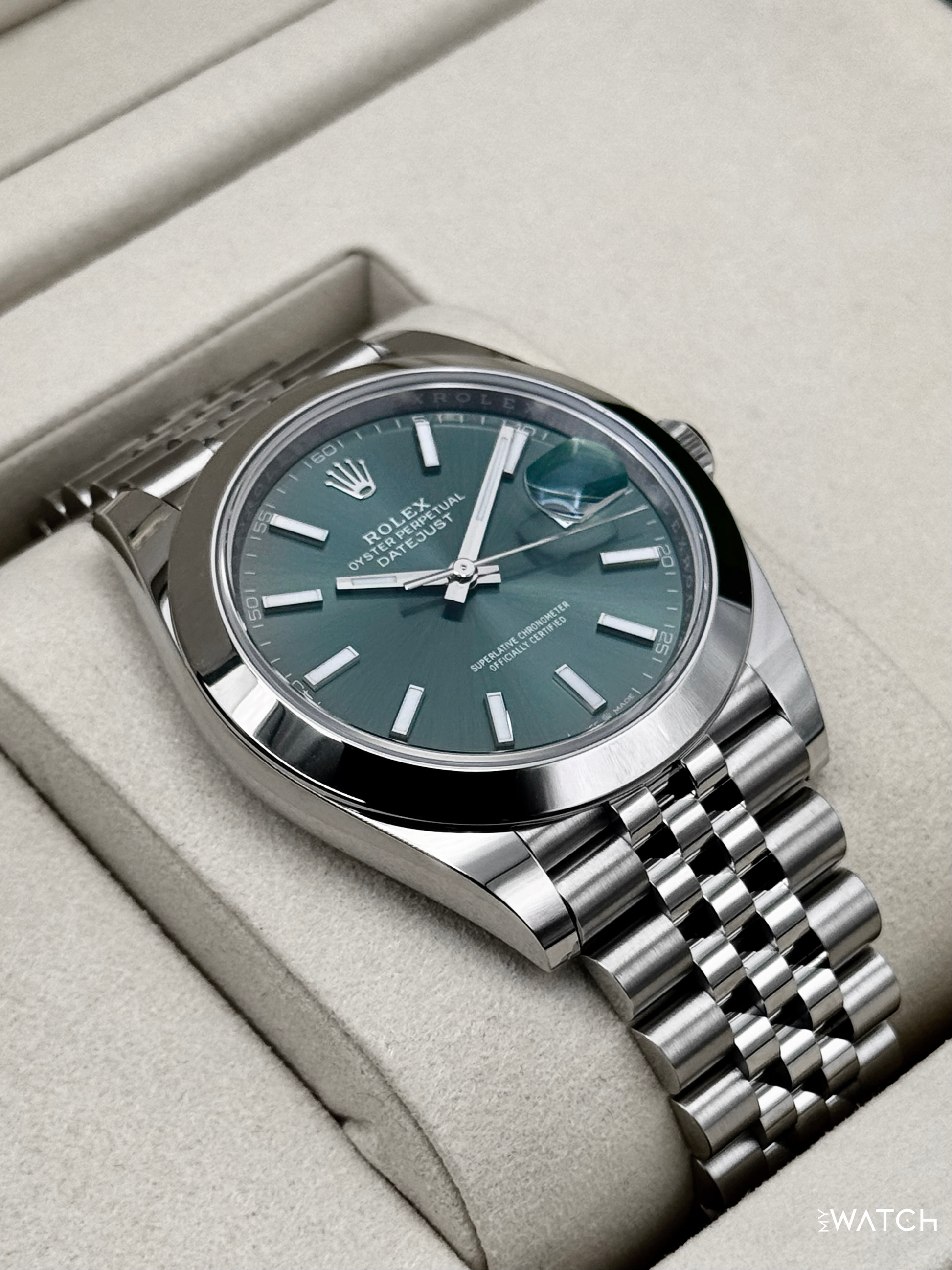 NEW 2026 Rolex Datejust 41mm 126300 Stainless Steel Jubilee Green Dial - MyWatchLLC