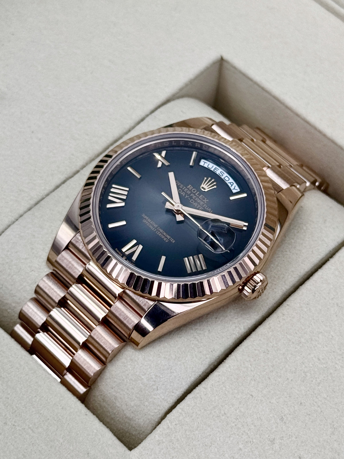2026 Rolex Day-Date 40mm 228235 Presidential Slate Ombre Dial