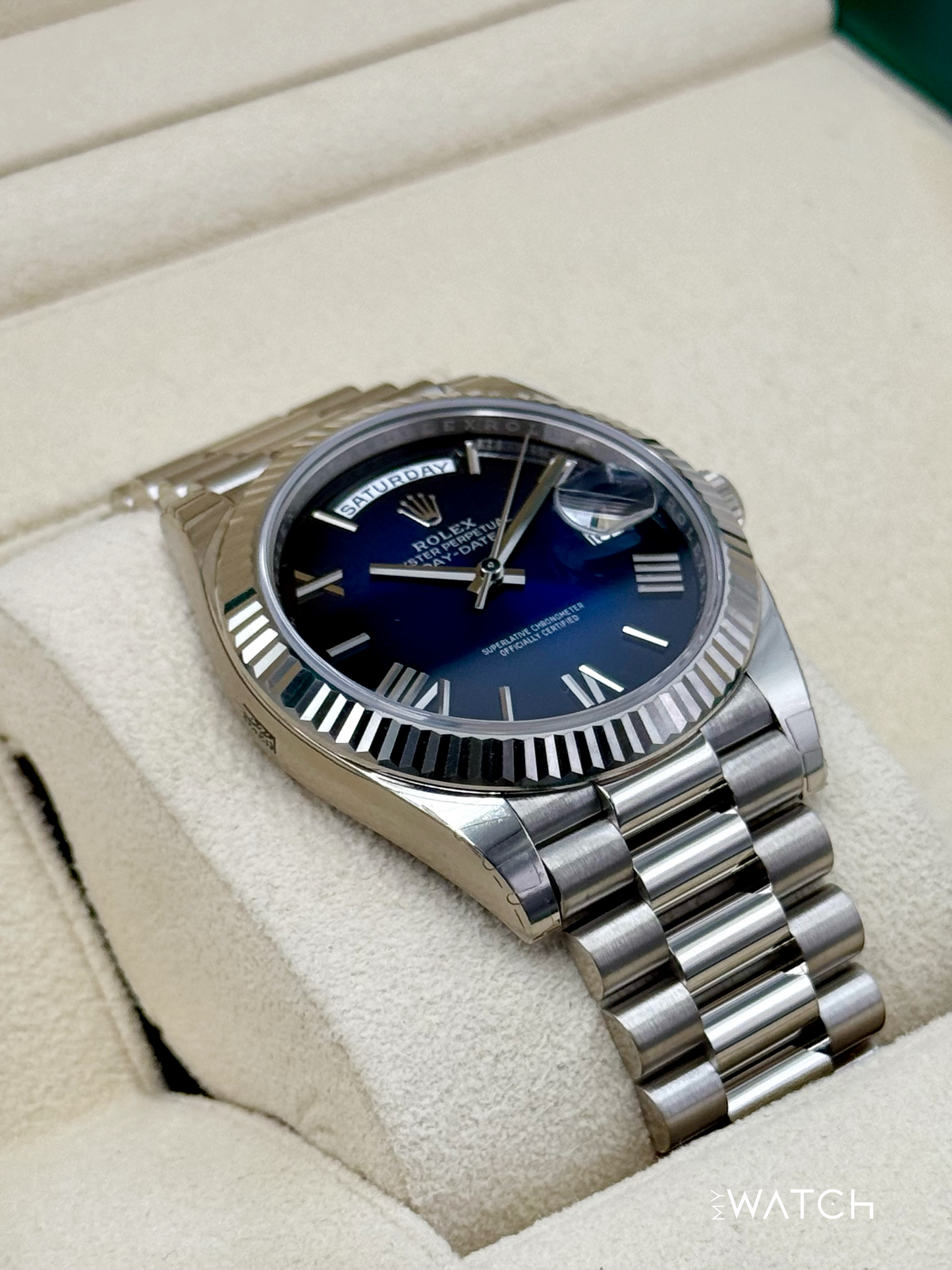 2025 Rolex Day-Date 40mm 228239 Presidential Blue Ombre Dial