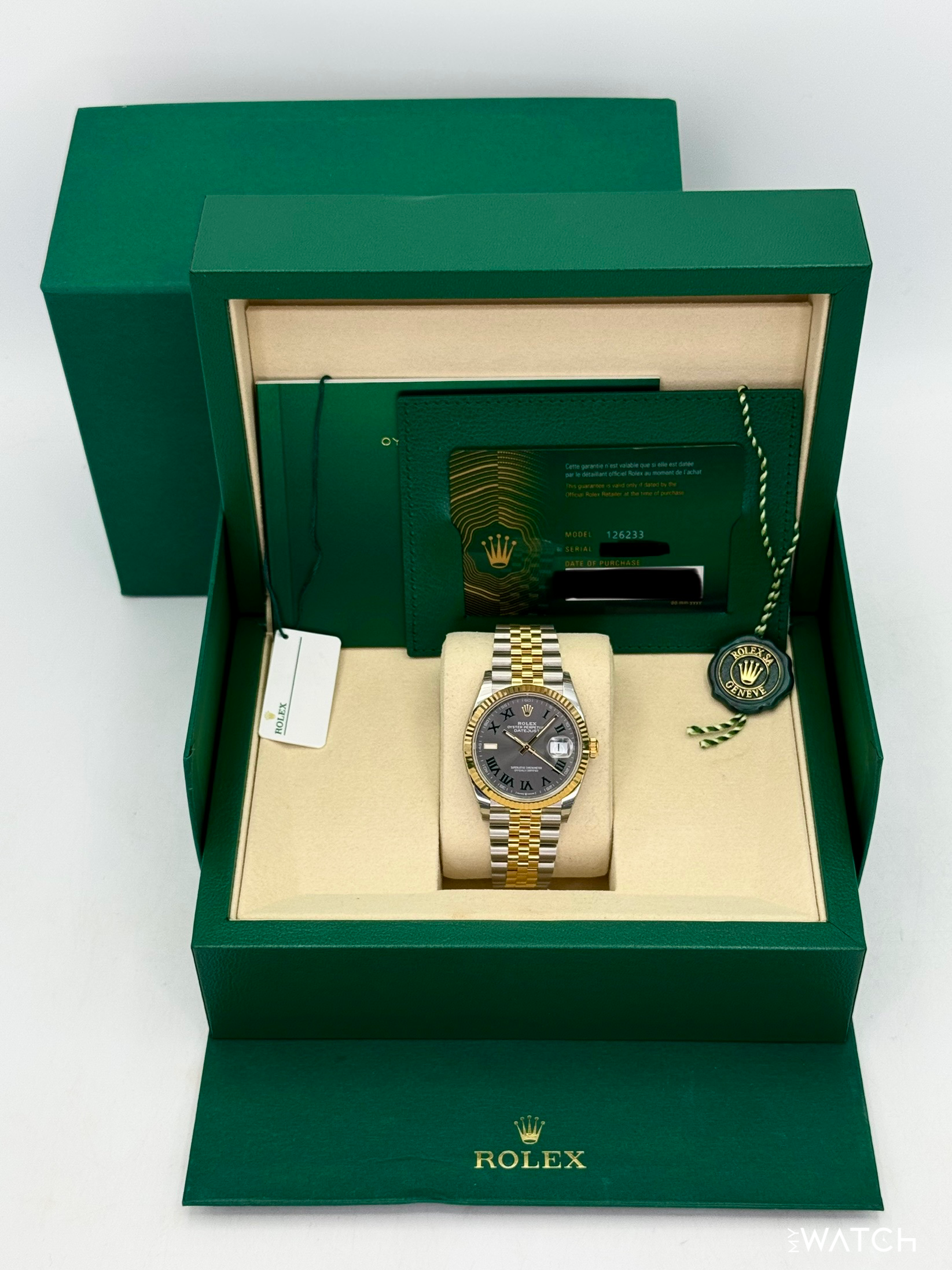 NEW 2026 Rolex Datejust 36mm 126233 Two-Tone Jubilee Wimbledon Dial (STICKERED) - MyWatchLLC