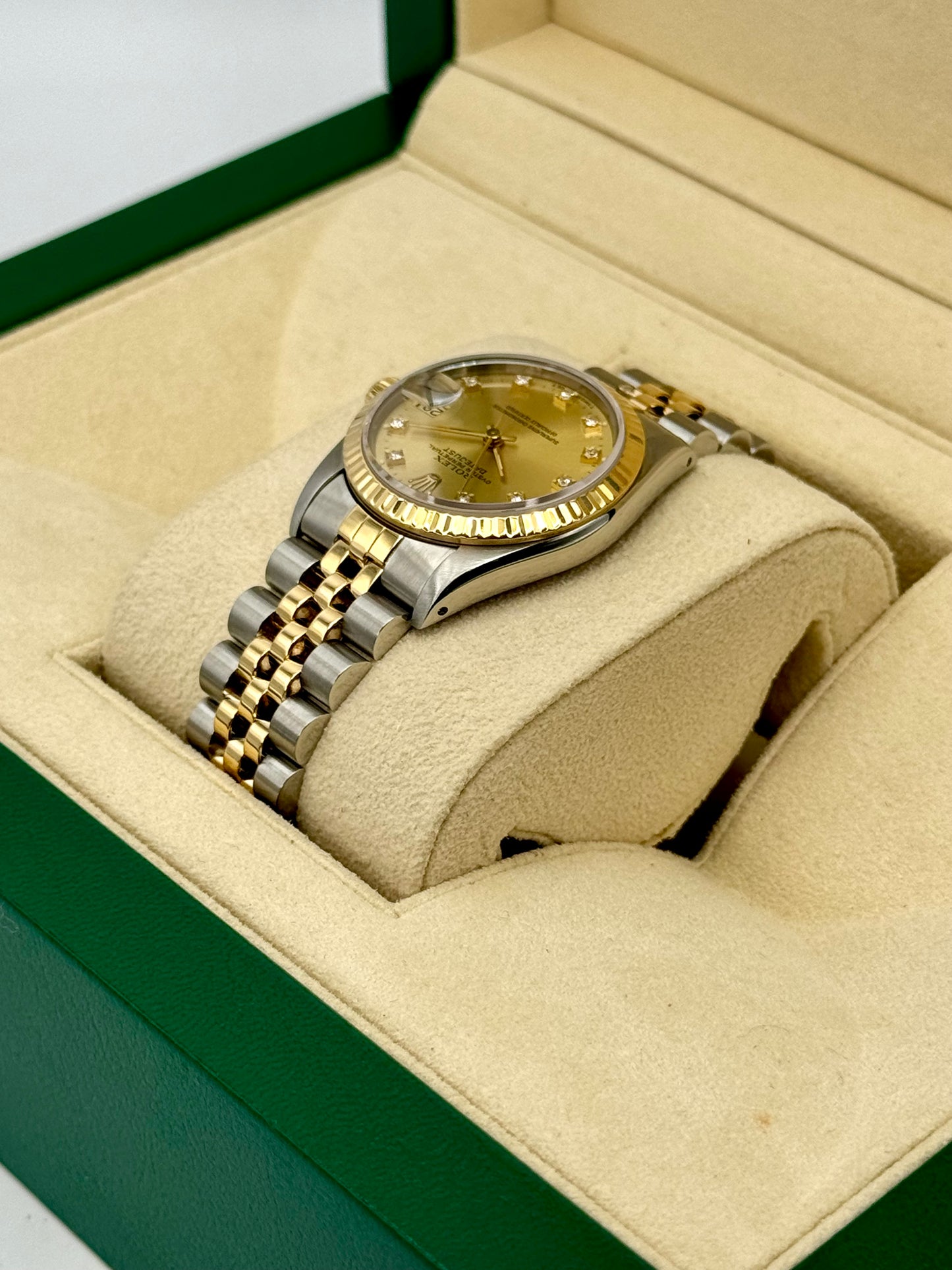 1991 Rolex Datejust 31mm 68273 Two-Tone Jubilee Champagne Diamond DIal