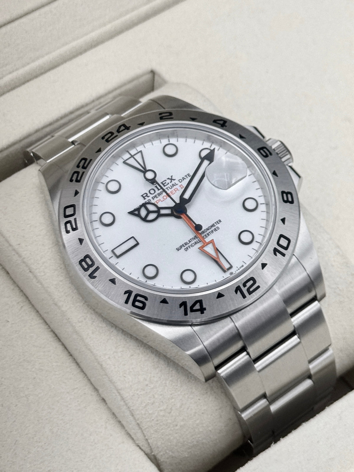 2026 Rolex Explorer II 42mm 226570 Stainless Steel Polar White Dial