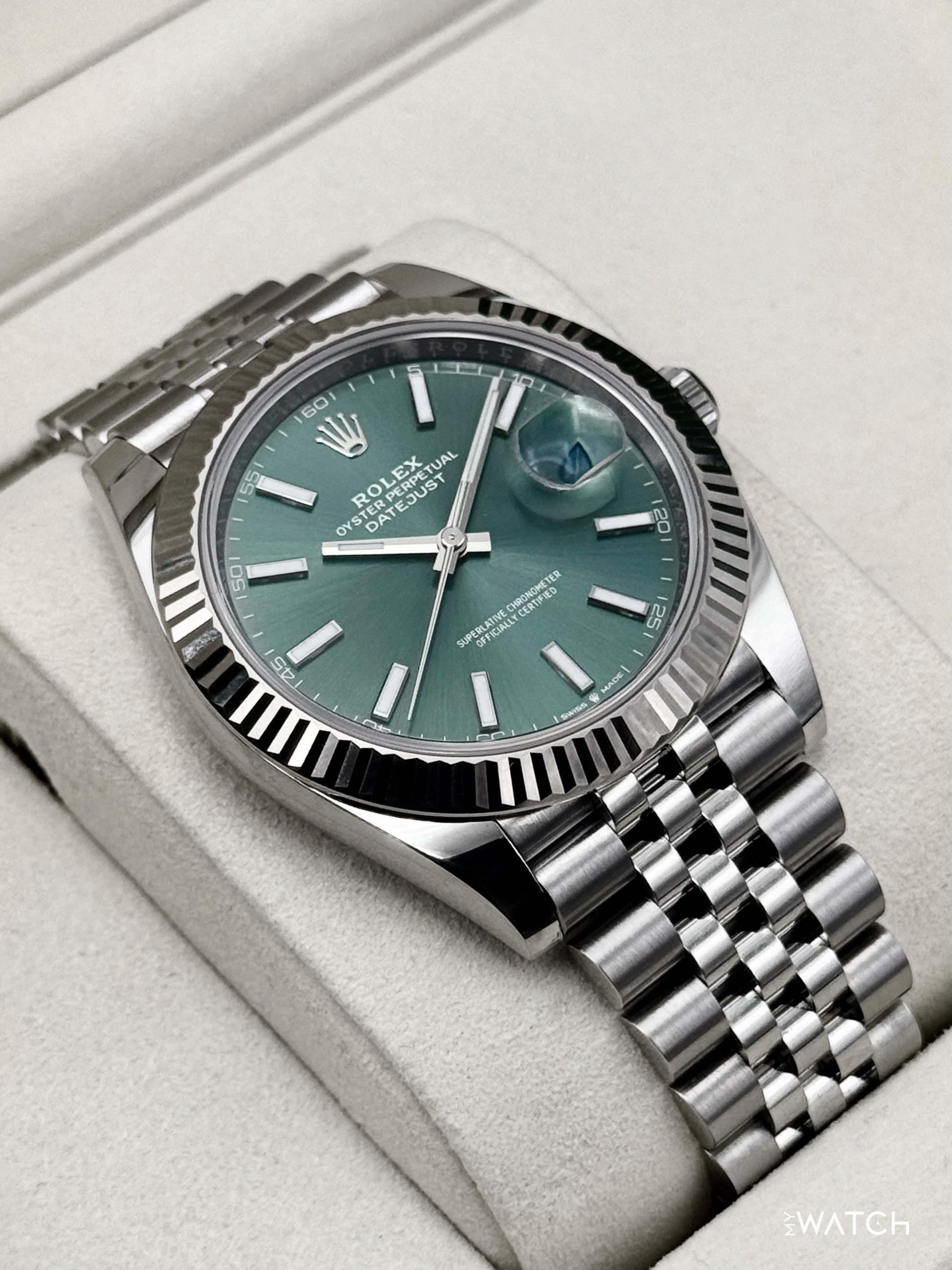 2025 Rolex Datejust 41mm 126334 Jubilee Green Dial - MyWatchLLC