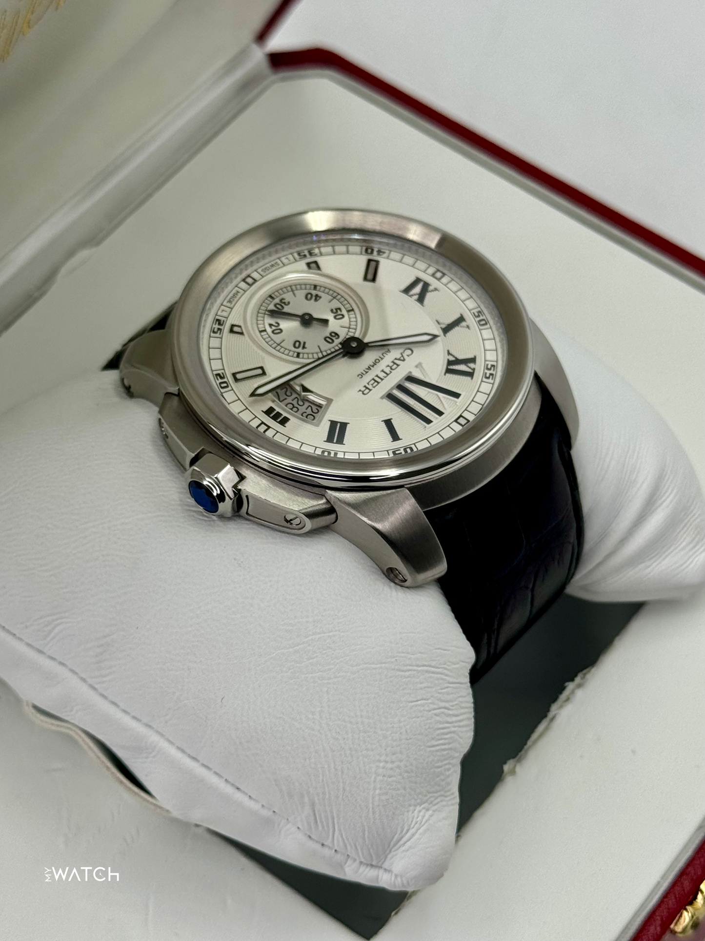 2013 Cartier Calibre De Cartier 42mm W7100037 Stainless Steel Silver Dial
