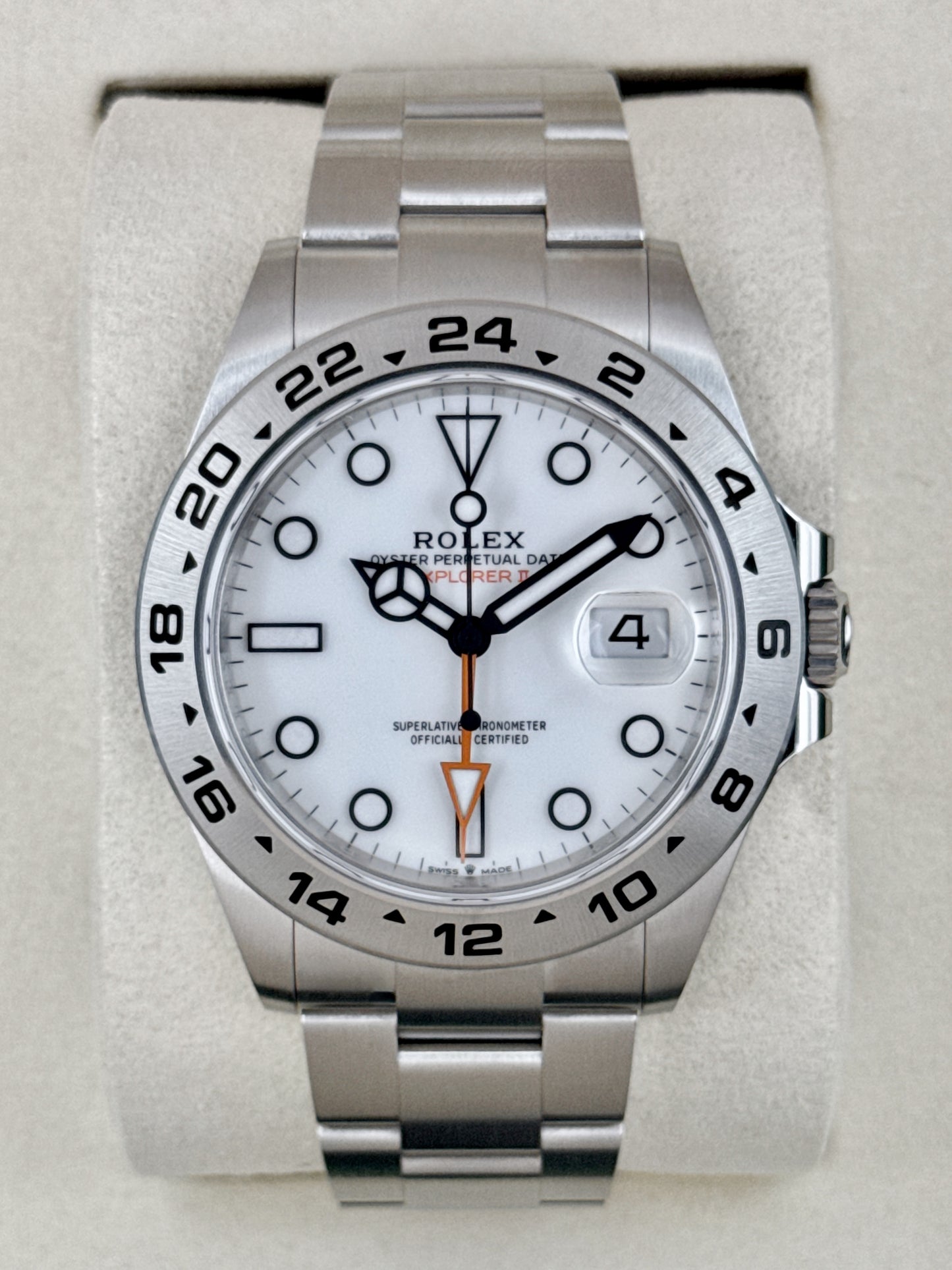NEW 2026 Rolex Explorer II 42mm 226570 Stainless Steel Polar White Dial (NEW STYLE CARD)