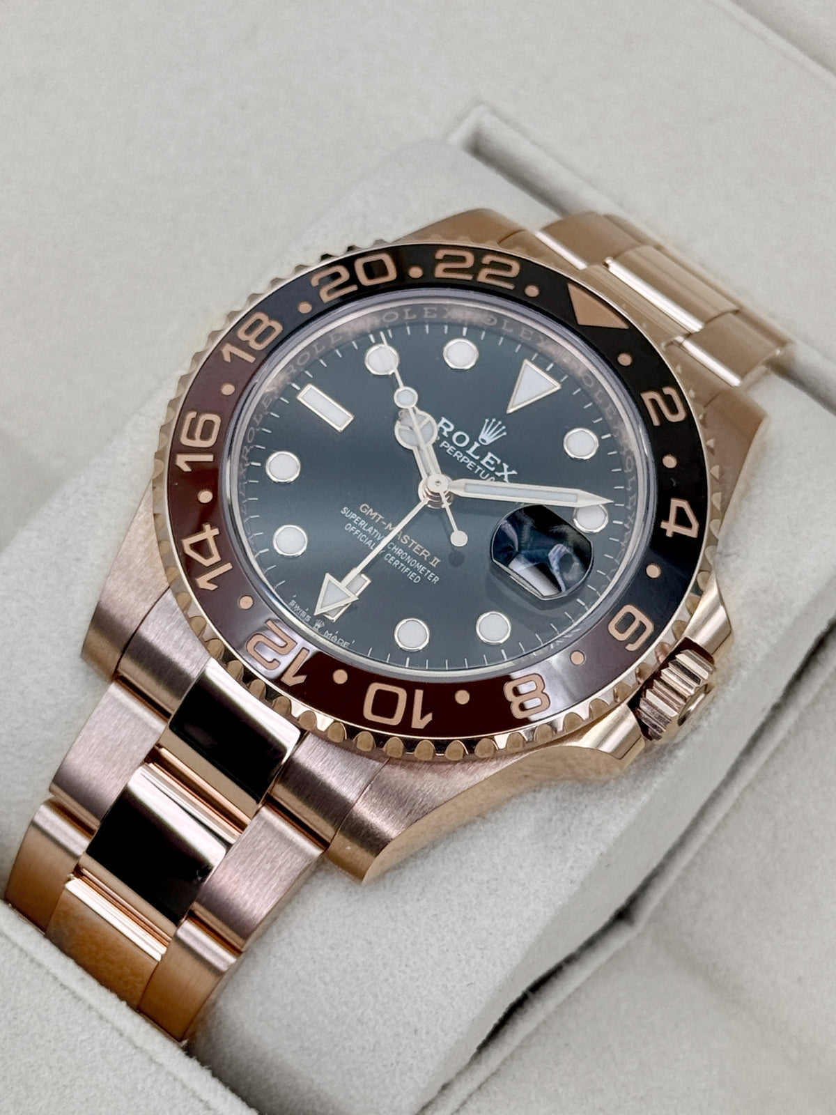 2019 Rolex GMT-Master II Rootbeer 40mm 126715CHNR Rose Gold (CPO) - MyWatchLLC