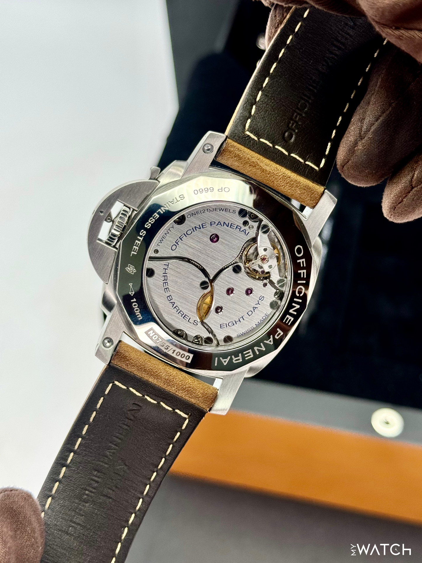 2016 Panerai Luminor 1950 8 Days GMT 44mm PAM00233 Black Dial