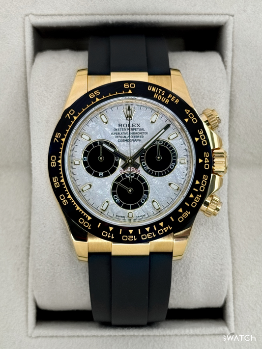2022 Rolex Daytona 40mm 116518LN Oysterflex Yellow Gold Meteorite Dial - MyWatchLLC