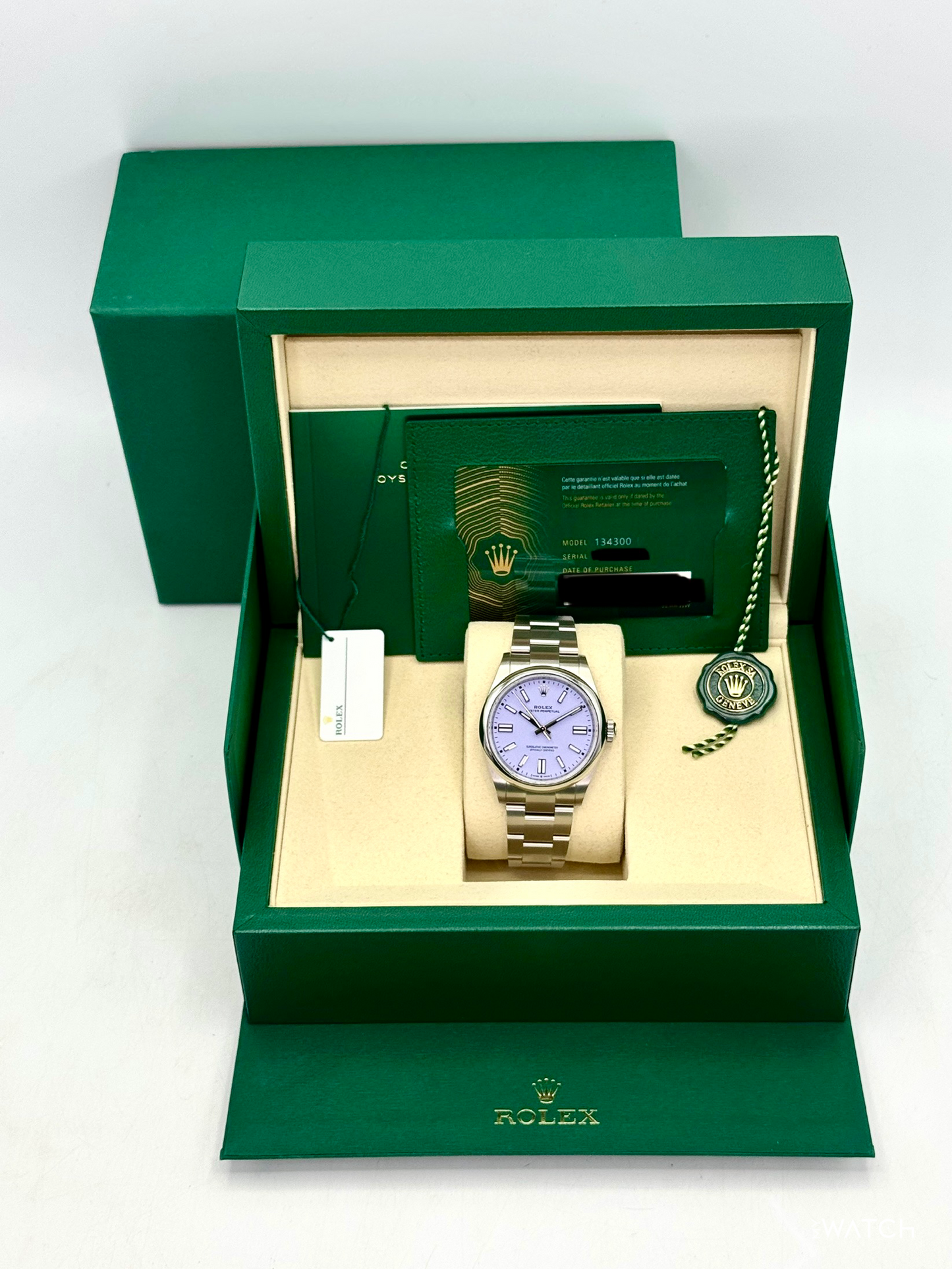 2026 Rolex Oyster Perpetual 41mm 134300 Lavender Dial - MyWatchLLC