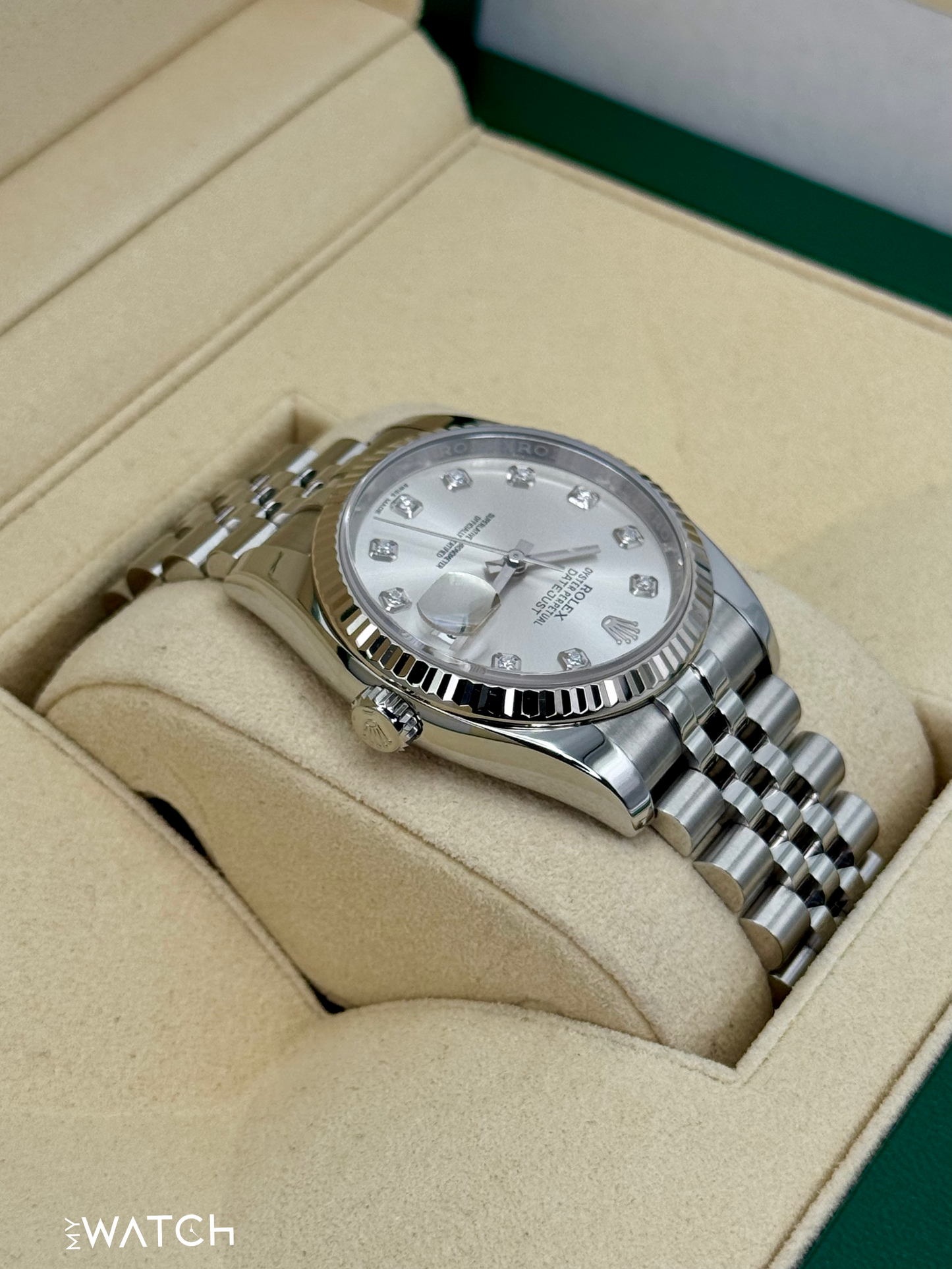 2017 Rolex Datejust 36mm 116234 Stainless Steel Jubilee Silver Diamond Dial