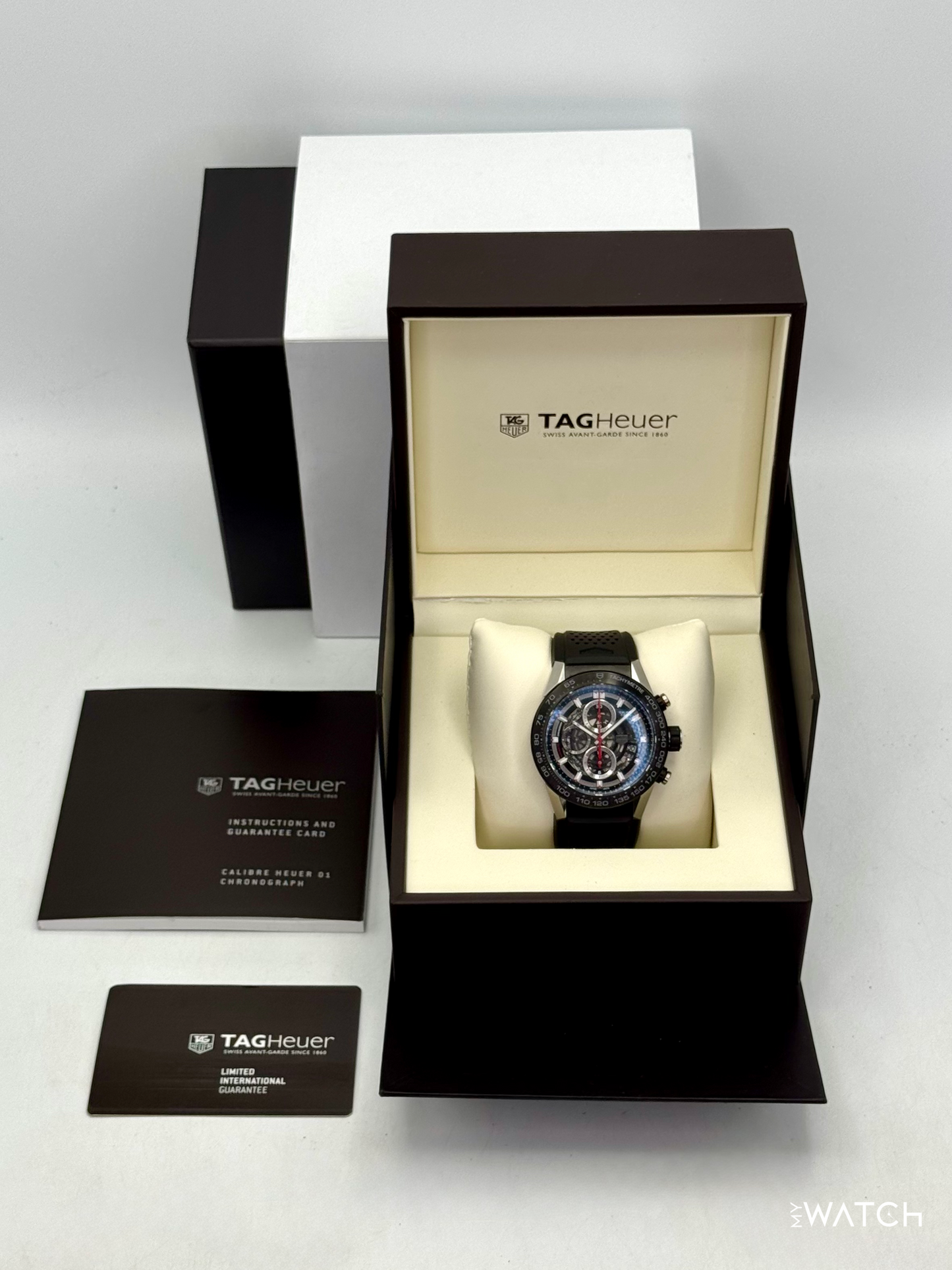 TAG Heuer Calibre Heuer 01 Chronograph 45mm CAR2A1Z Skeletonized Dial - MyWatchLLC
