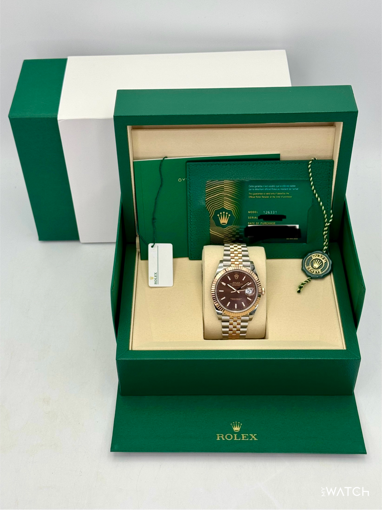 NEW 2026 Rolex Datejust 41mm 126331 Two-Tone Rose Gold Chocolate Dial (STICKERED)