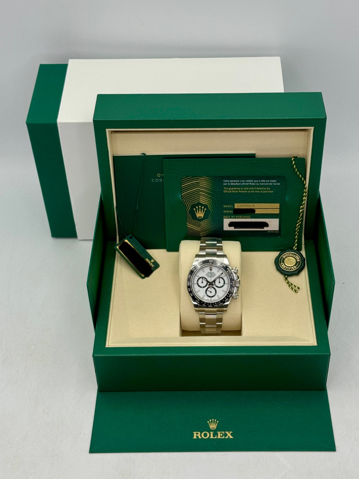 NEW 2026 Rolex Daytona 40mm 126500LN Stainless Steel Panda Dial (NEW STYLE CARD)