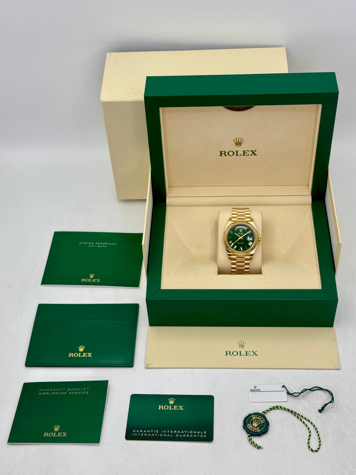 2022 Rolex Day-Date 40mm 228238 Presidential Green Dial