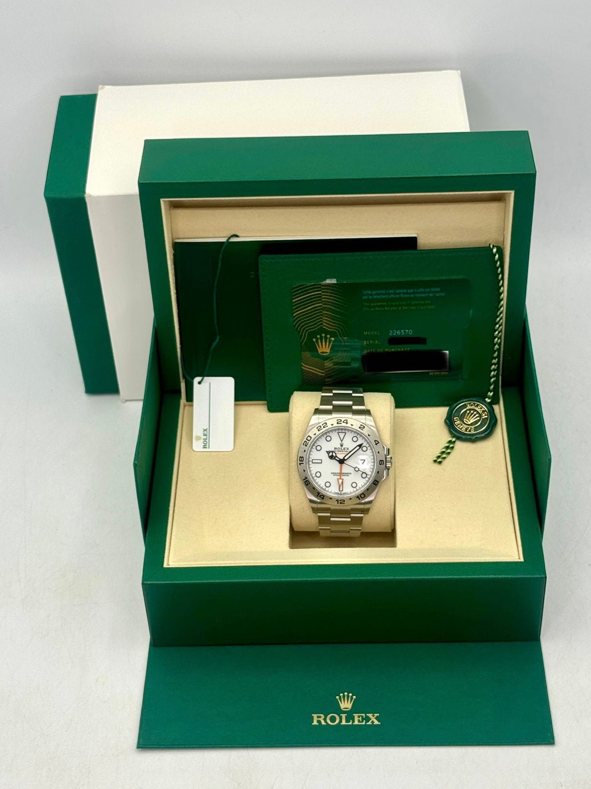 2026 Rolex Explorer II 42mm 226570 Stainless Steel Polar White Dial