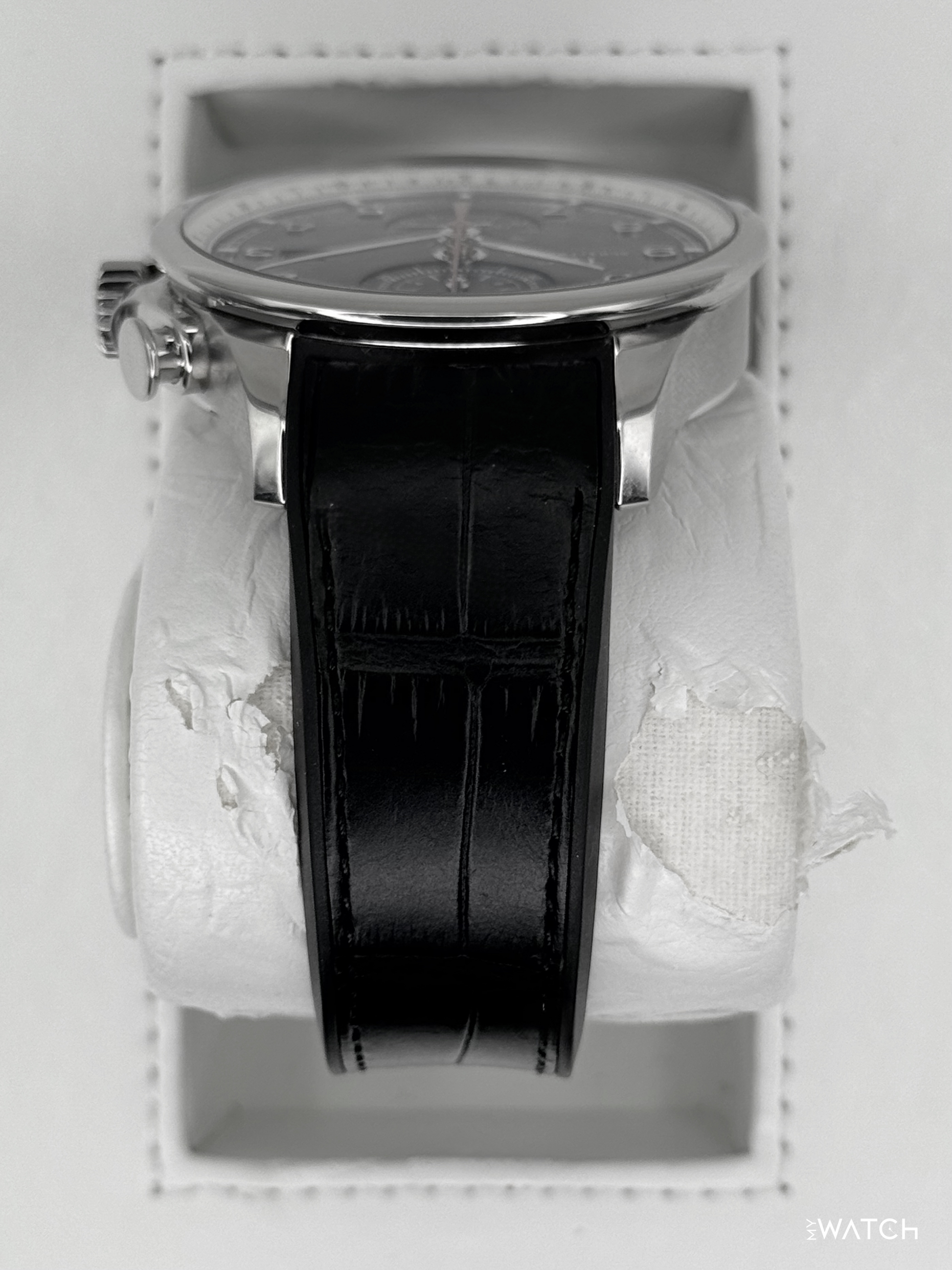2011 IWC Portuguese Chronograph 45mm IW390204 Stainless Steel Black Dial - MyWatchLLC