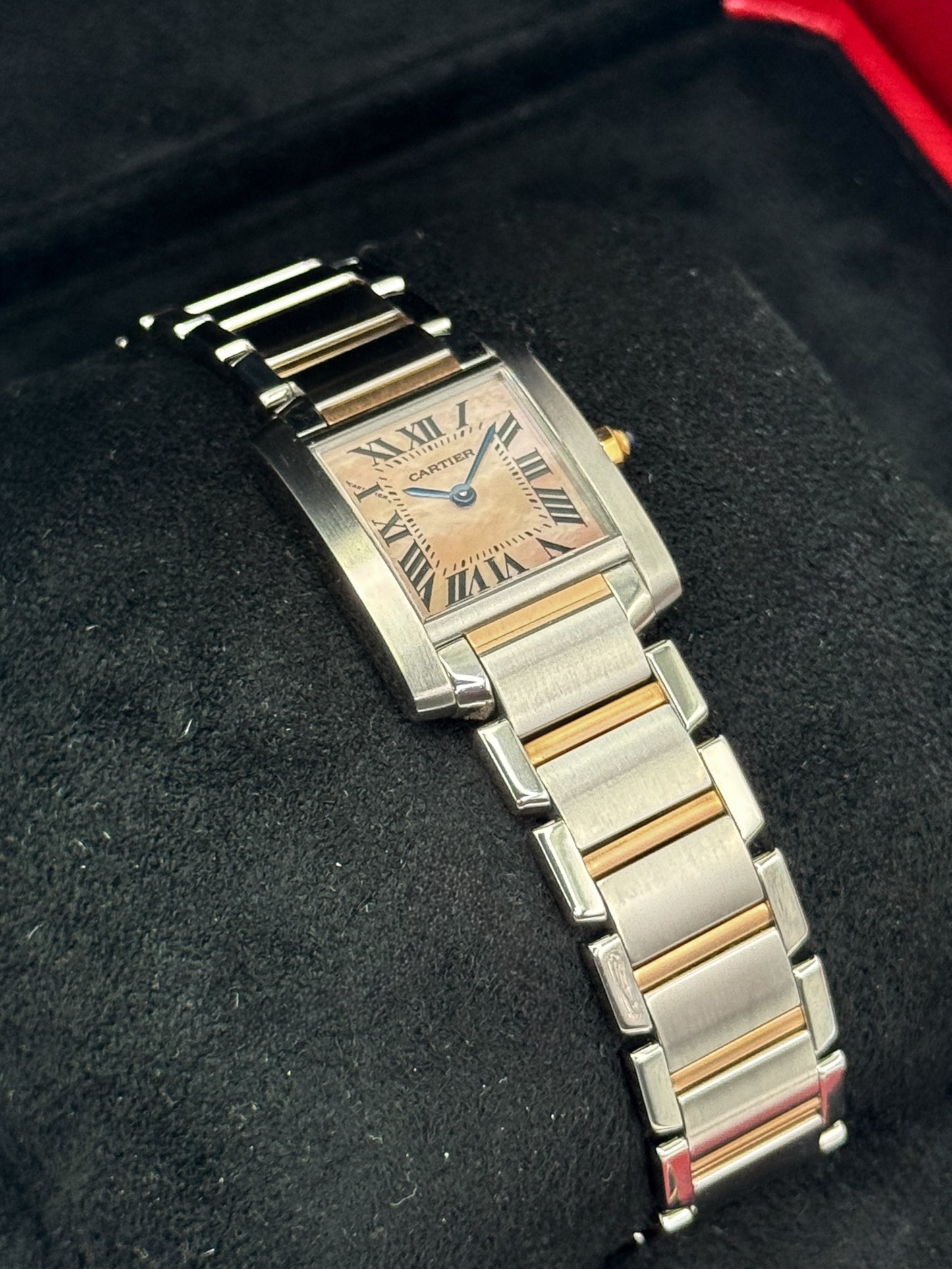 2010 Cartier Tank Francaise 20mm W51027Q4 Two-Tone Mother of Pearl Dial
