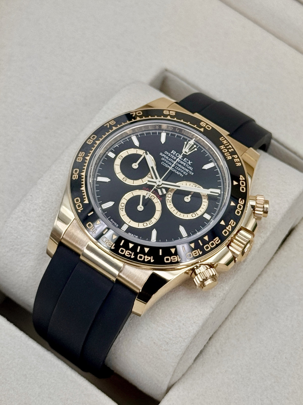 NEW 2026 Rolex Daytona 40mm 126518LN Yellow Gold Oysterflex Black Dial (NEW STYLE CARD)