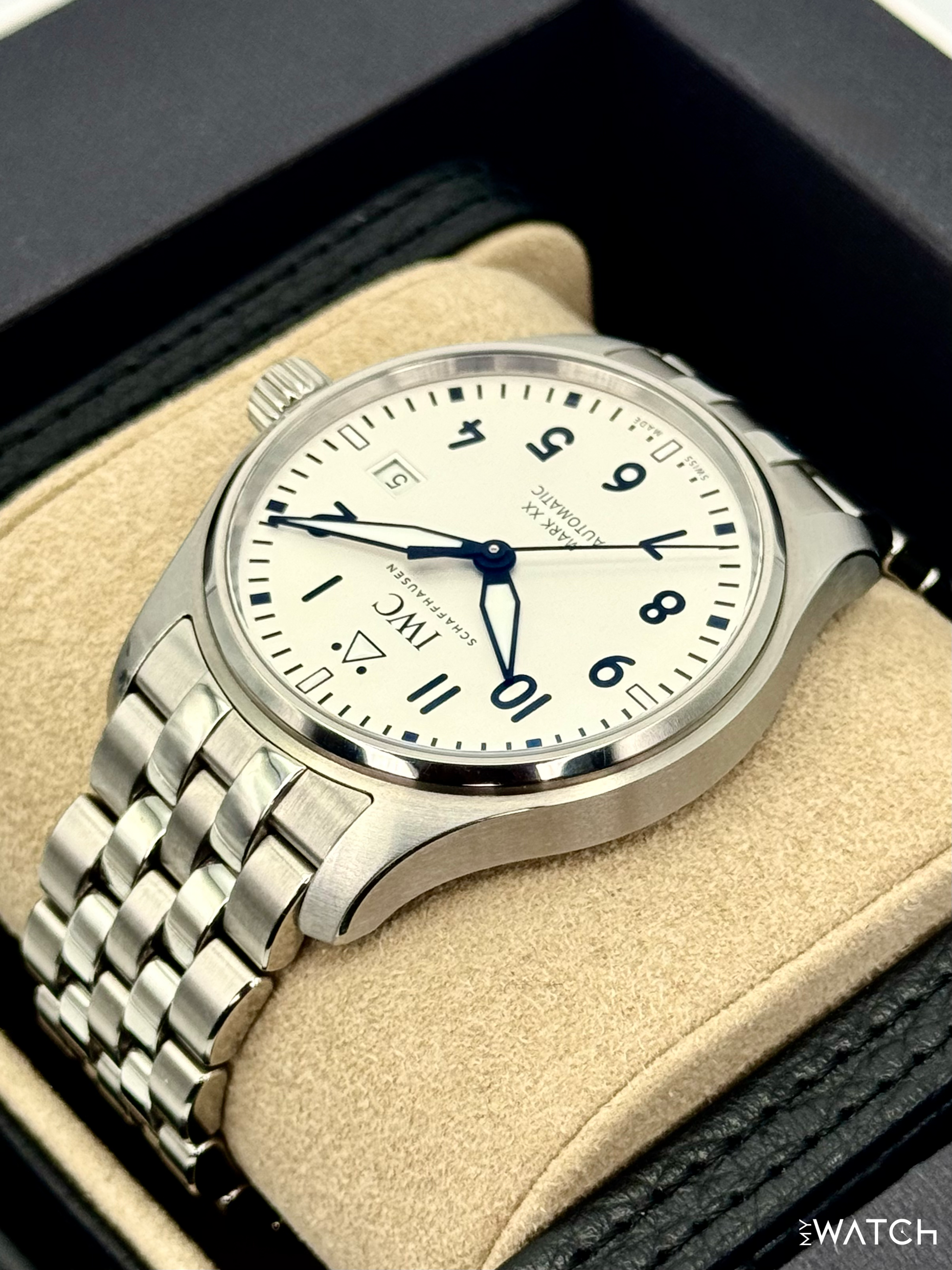 2025 IWC Pilot's Watch Mark XX 40mm IW328208 Stainless Steel White Dial - MyWatchLLC