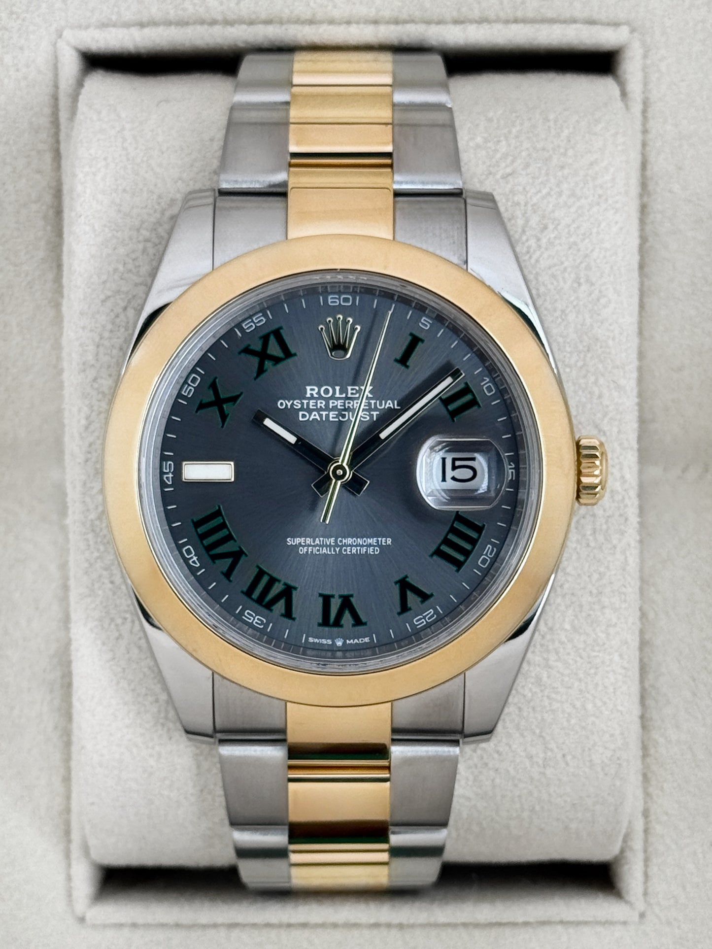 2021 Rolex Datejust 41mm 126303 Two-Tone Oyster Wimbledon Dial