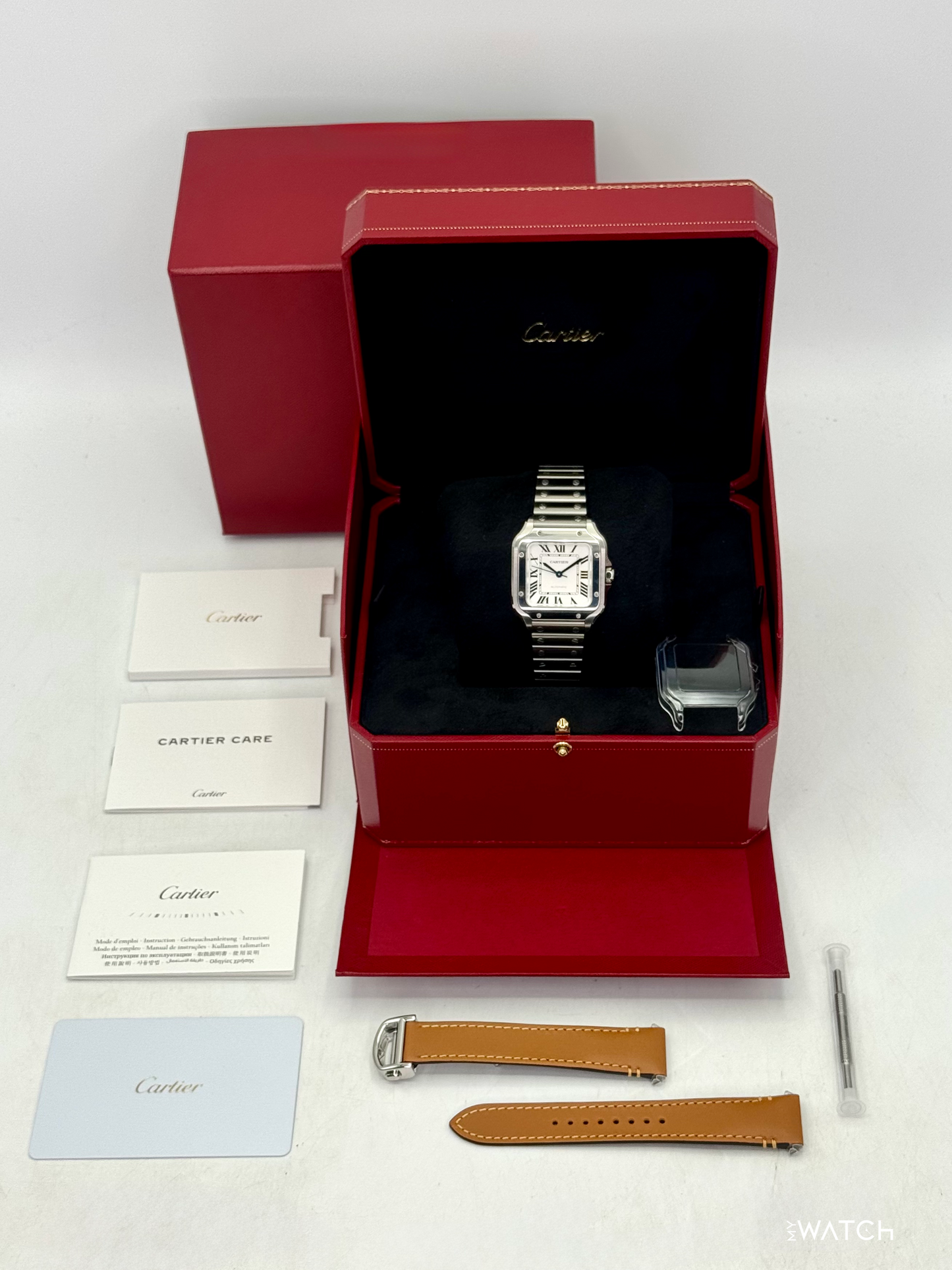 NEW 2026 Cartier Santos De Cartier 35.1mm WSSA0029 Stainless Steel White Dial - MyWatchLLC