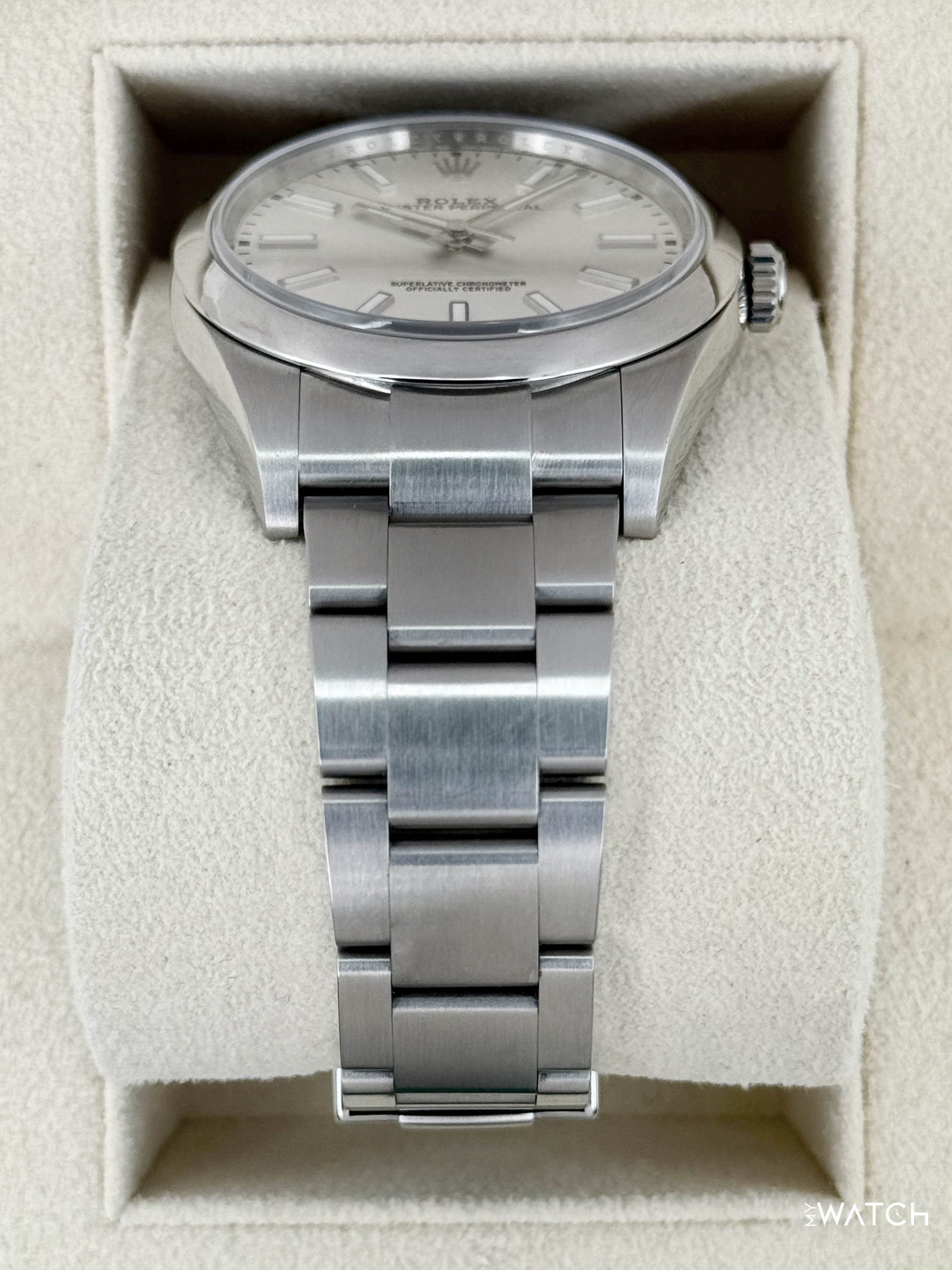 2019 Rolex Oyster Perpetual 39mm 114300 Stainless Steel White Dial - MyWatchLLC