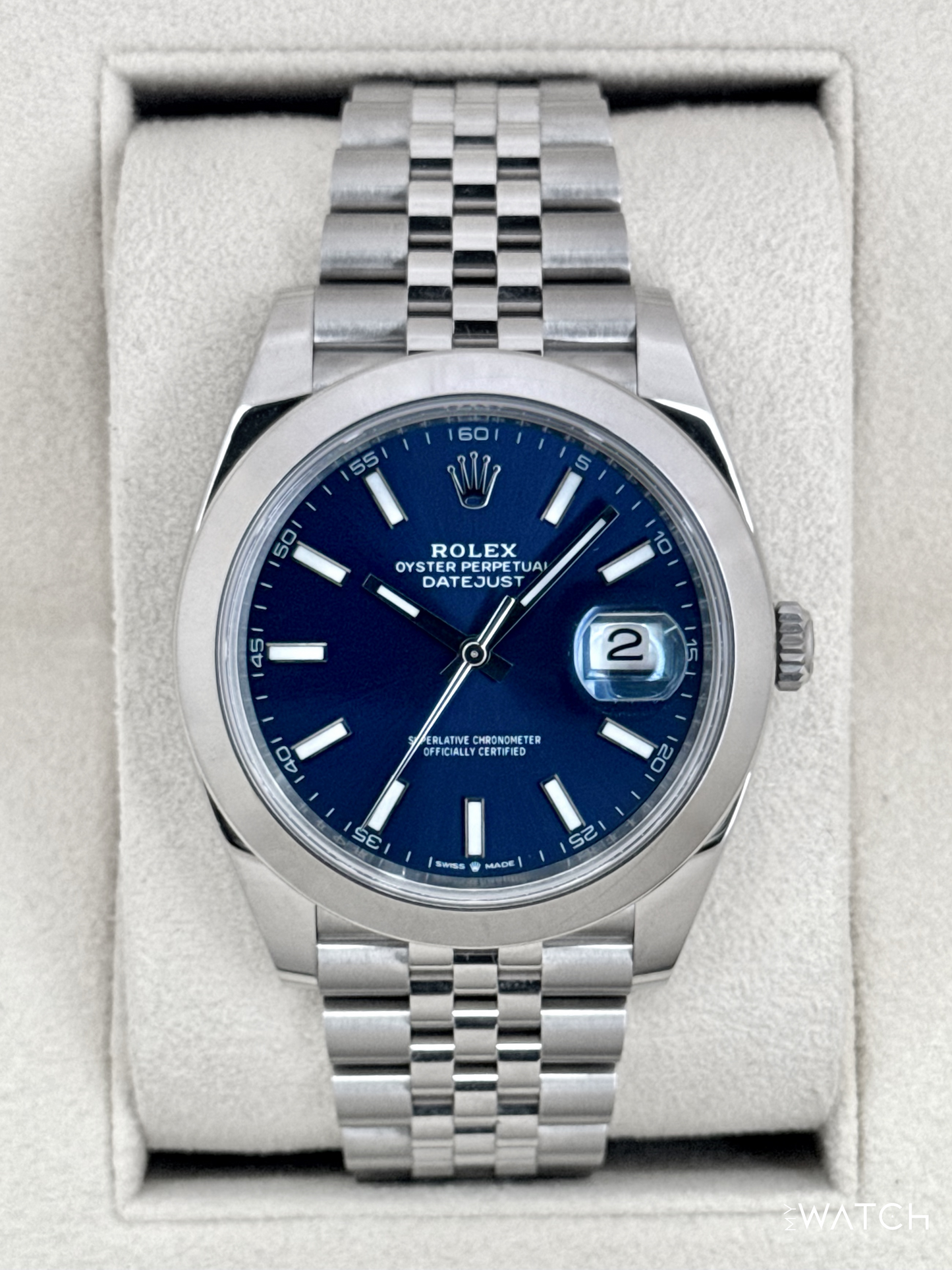 NEW 2023 Rolex Datejust 41mm 126300 Stainless Steel Jubilee Blue Dial - MyWatchLLC