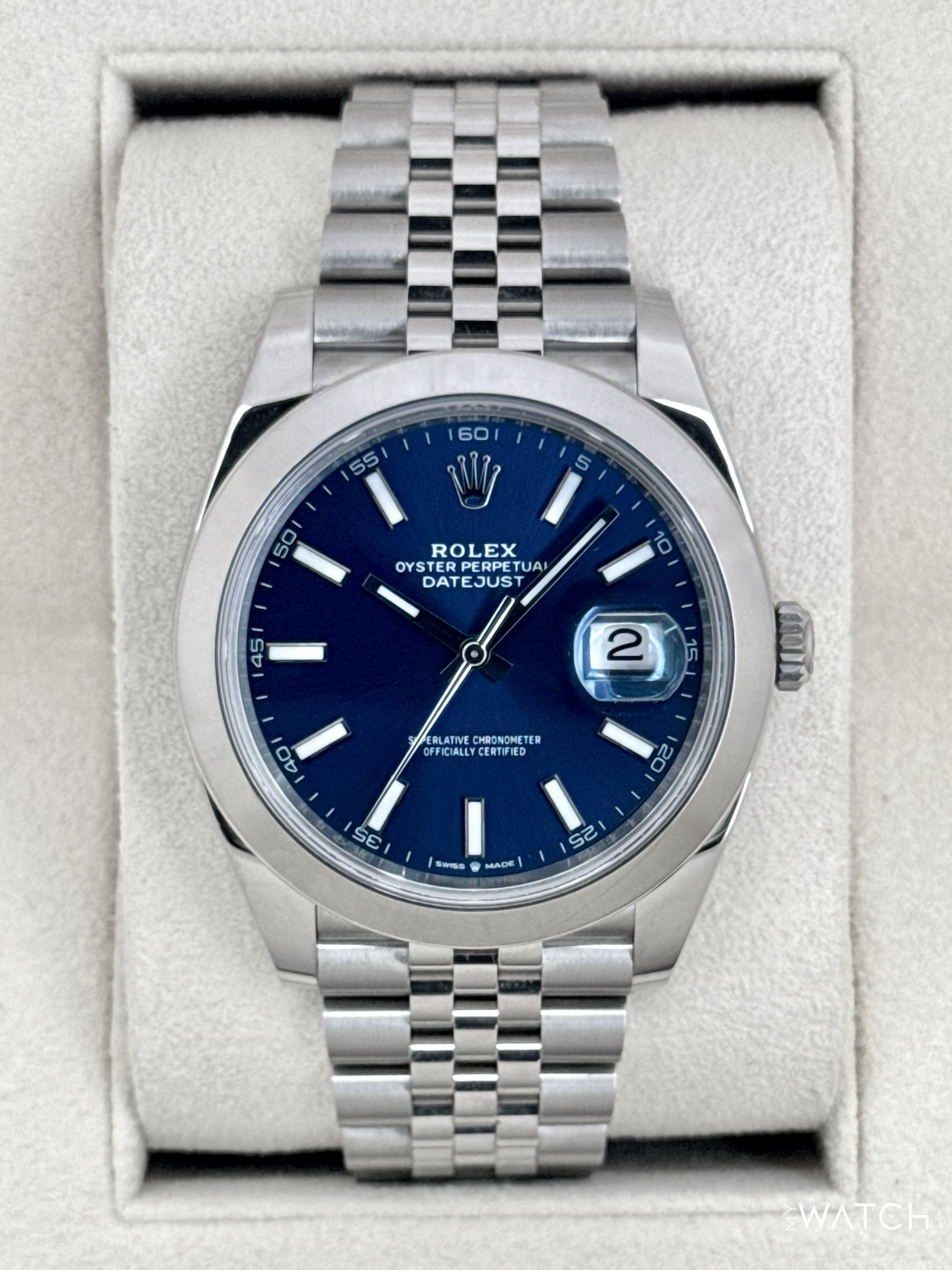 NEW 2023 Rolex Datejust 41mm 126300 Stainless Steel Jubilee Blue Dial - MyWatchLLC