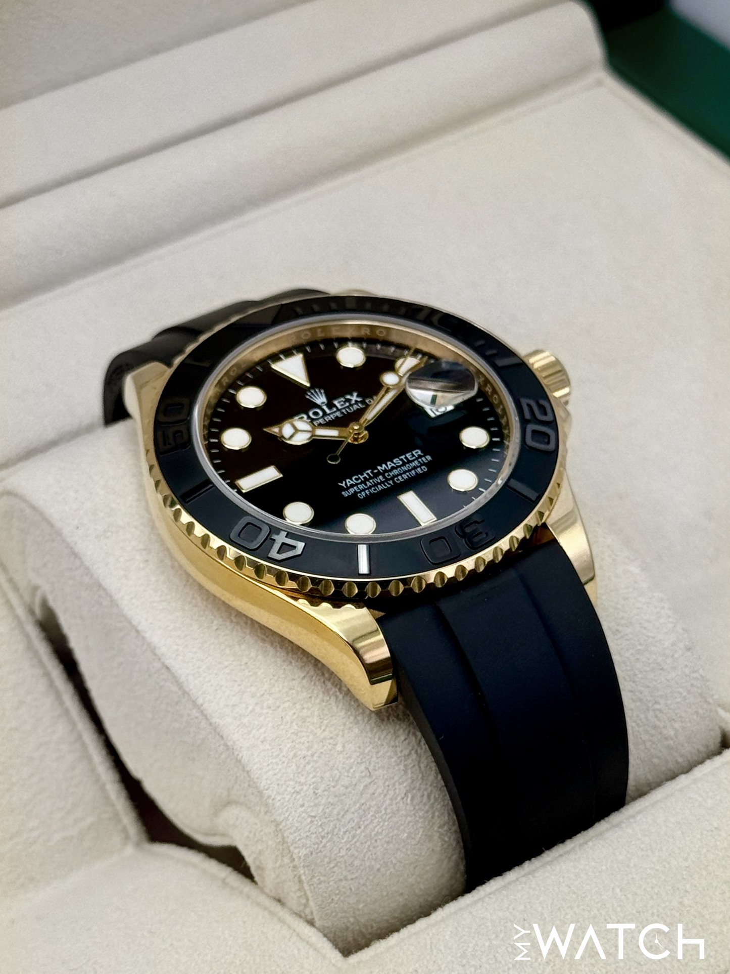 2023 Rolex Yacht-Master 42mm 226658 Gold Oysterflex Black Dial