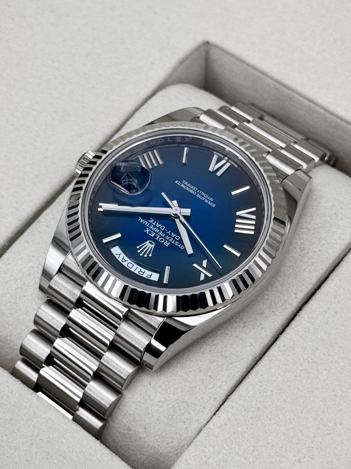 NEW 2026 Rolex Day-Date 40mm 228239 Presidential Blue Ombre Dial