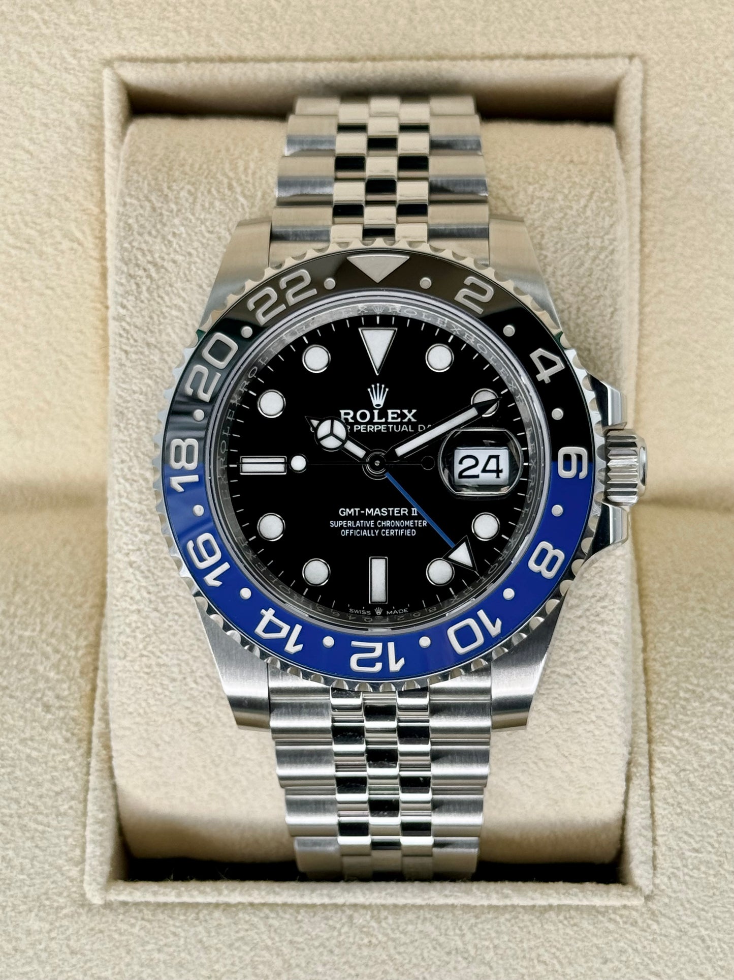 NEW 2023 Rolex GMT-Master II "Batgirl" 40mm 126710BLNR Jubilee Black Dial - MyWatchLLC