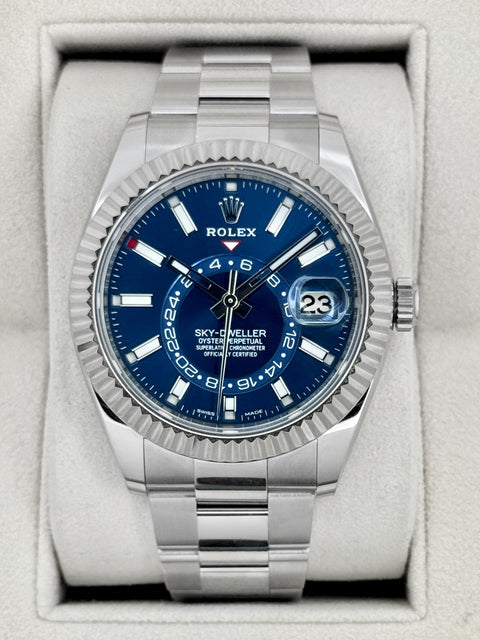 2022 Rolex Sky-Dweller 42mm 326934 Stainless Steel Oyster Blue Dial