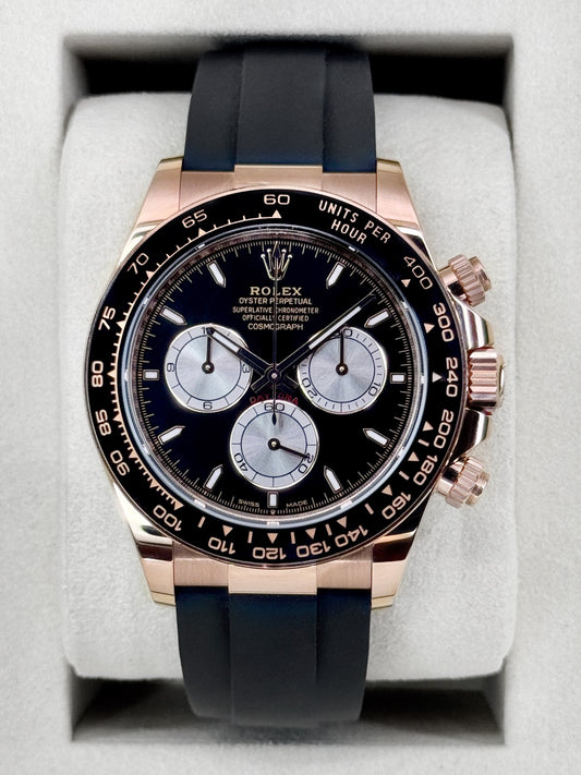 NEW 2026 Rolex Daytona 40mm 126515LN Rose Gold Oysterflex Black Dial