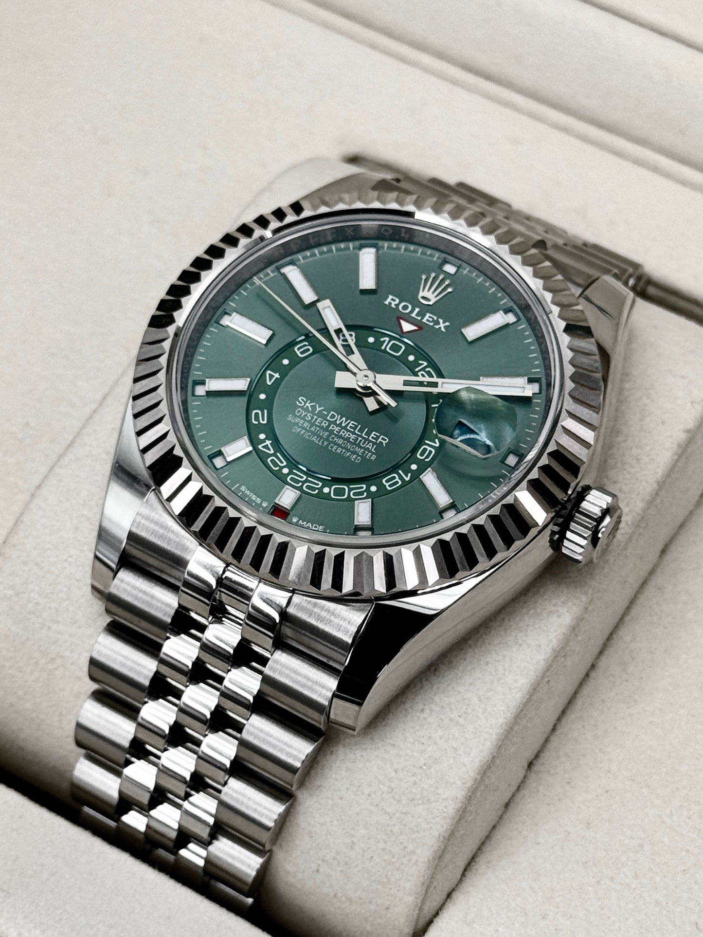 NEW 2026 Rolex Sky-Dweller 42mm 336934 Jubilee Green Dial (STICKERED)