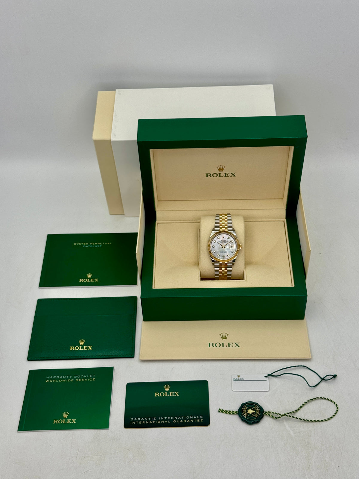 2022 Rolex Datejust 36mm 126233 Two-Tone Jubilee Mother of Pearl Diamond Dial