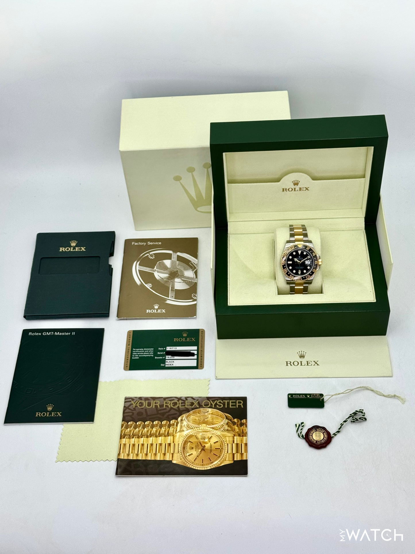 2012 Rolex GMT-Master II 40mm 116713LN Two-Tone Black Dial - MyWatchLLC