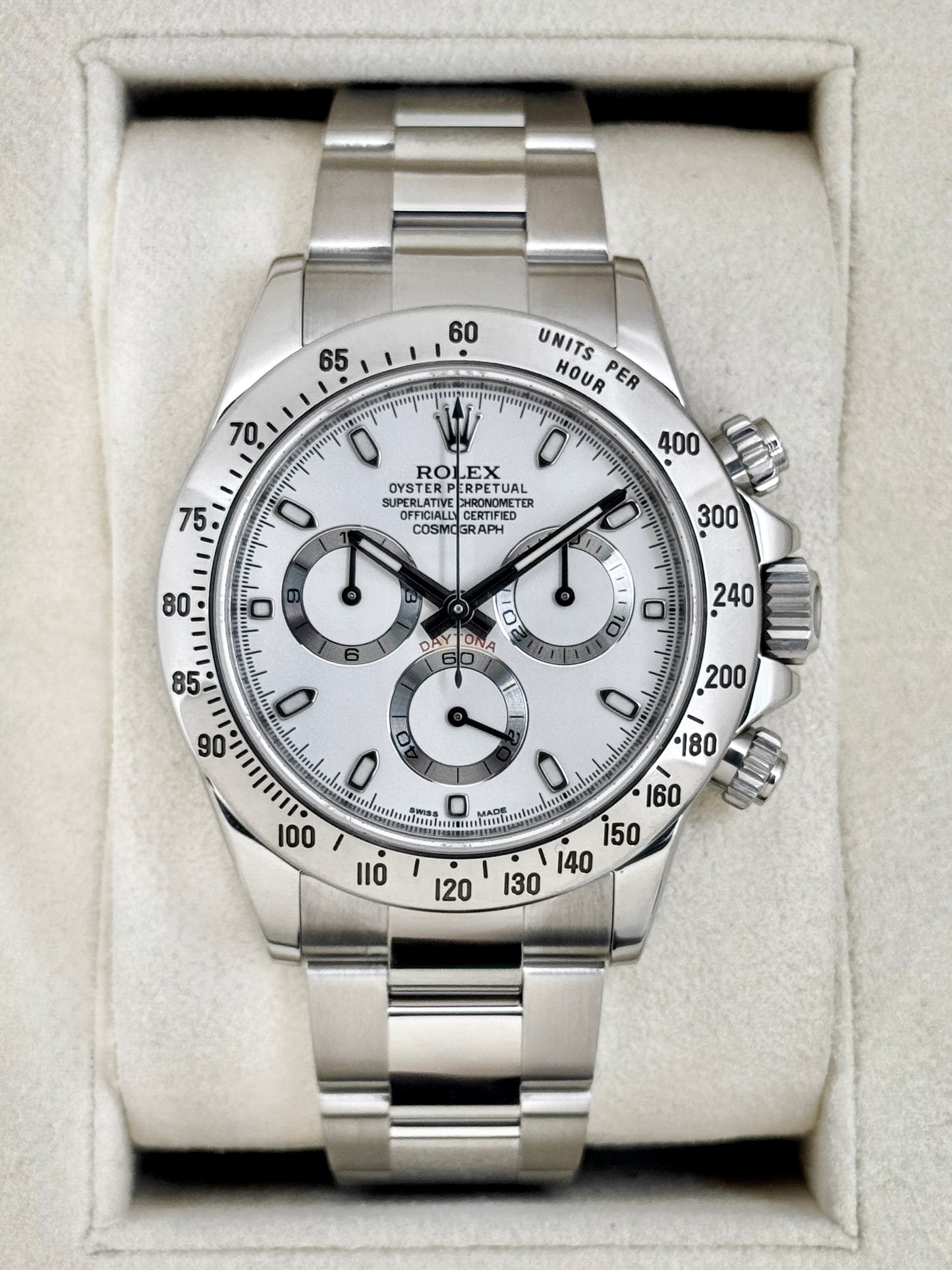 2015 Rolex Daytona 40mm 116520 Stainless Steel White Dial