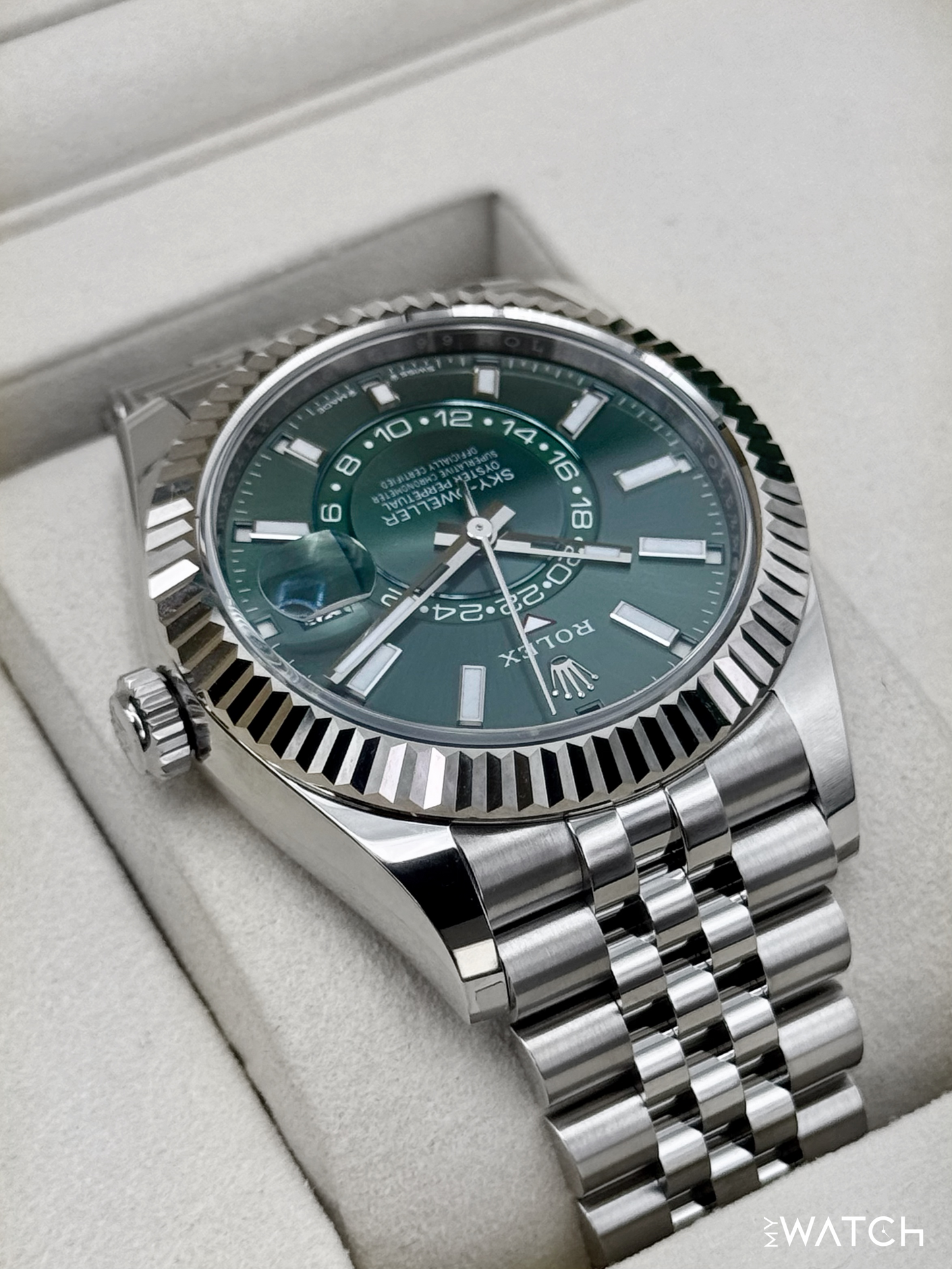 NEW 2026 Rolex Sky-Dweller 42mm 336934 Jubilee Green Dial (STICKERED)