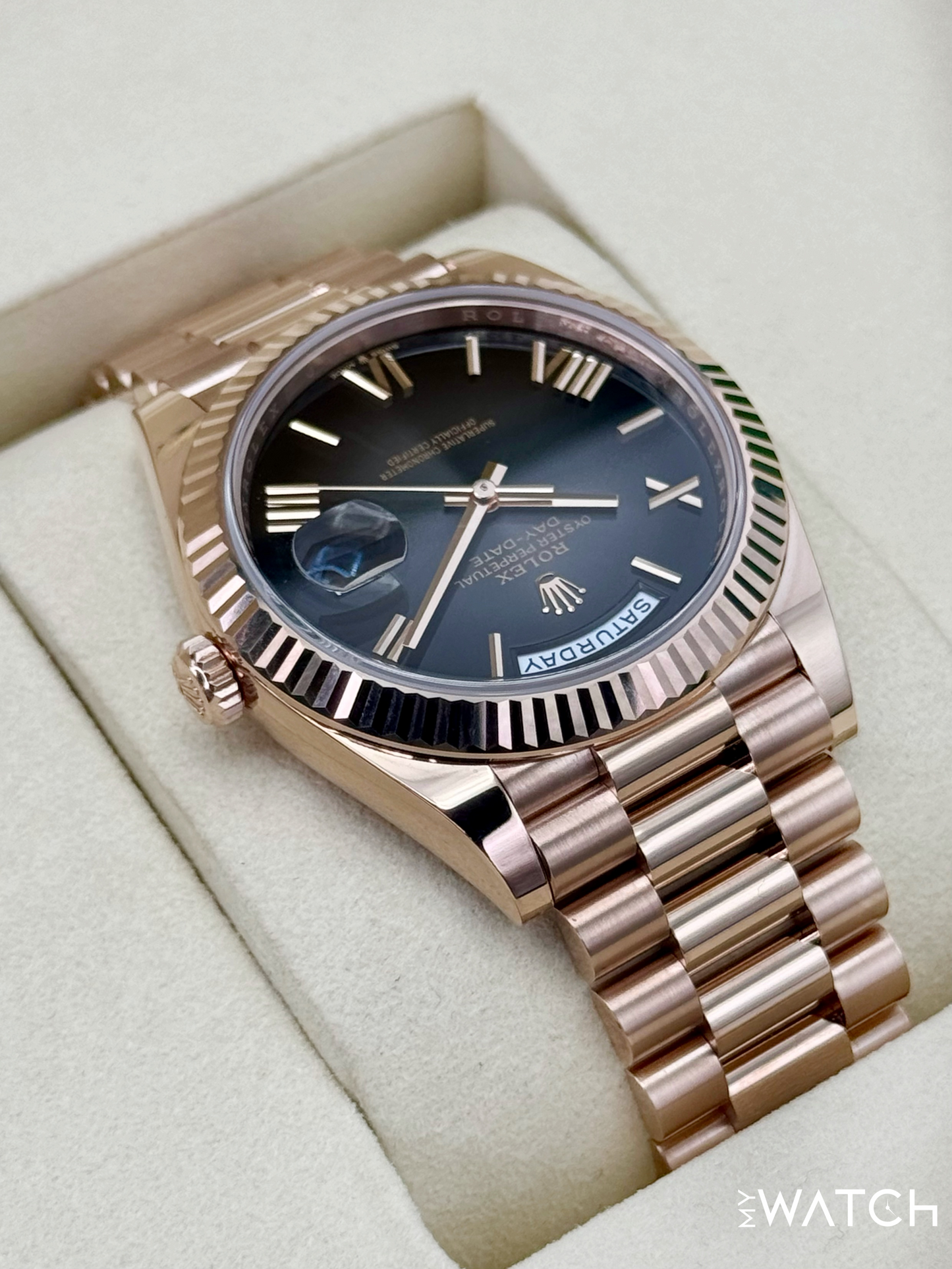 NEW 2025 Rolex Day-Date 40mm 228235 Presidential Slate Ombre Dial