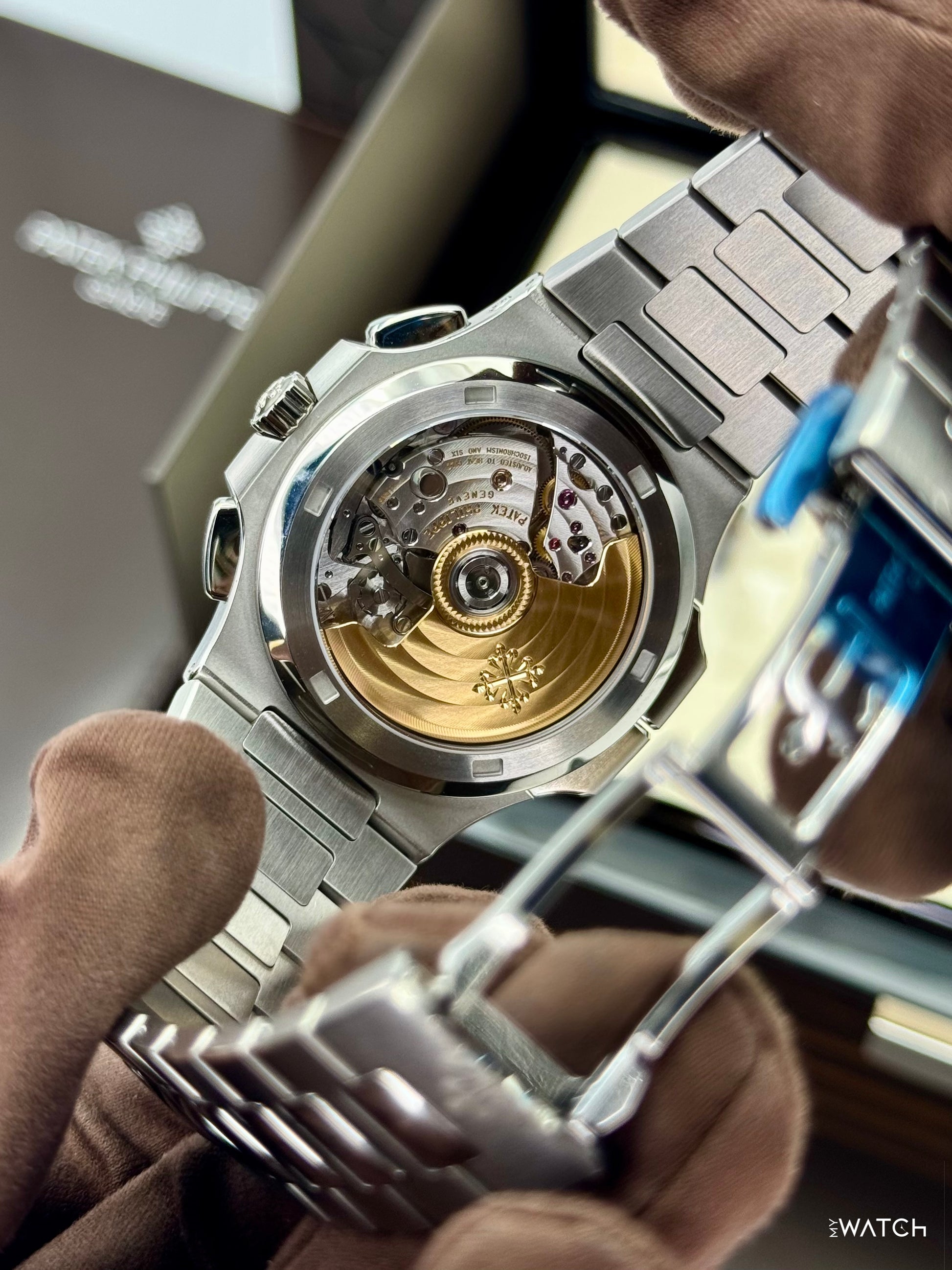NEW 2026 Patek Philippe Nautilus Travel Time Chrono 40.5mm 5990 Blue-Noir Dial - MyWatchLLC
