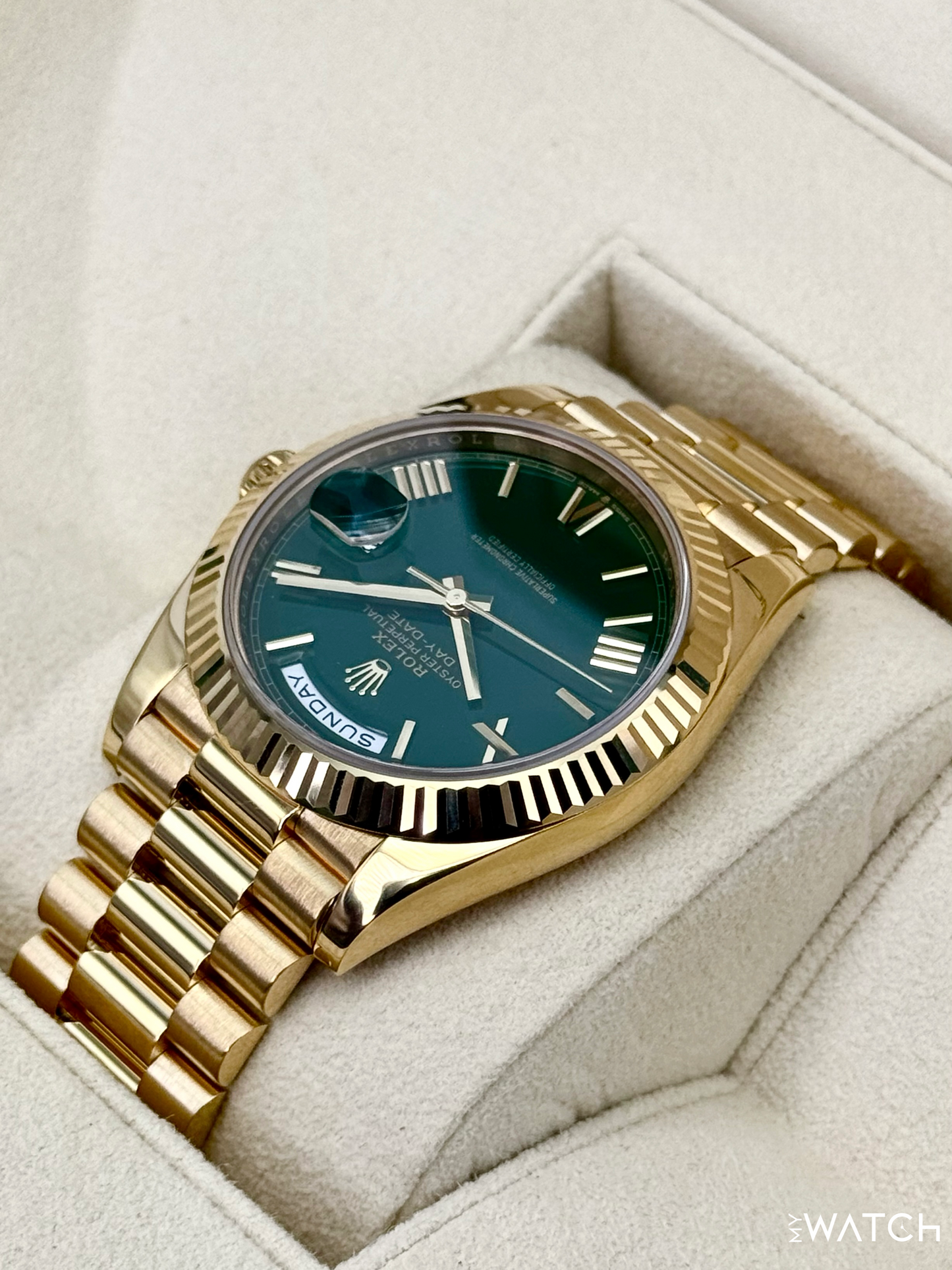 2022 Rolex Day-Date 40mm 228238 Presidential Green Dial - MyWatchLLC