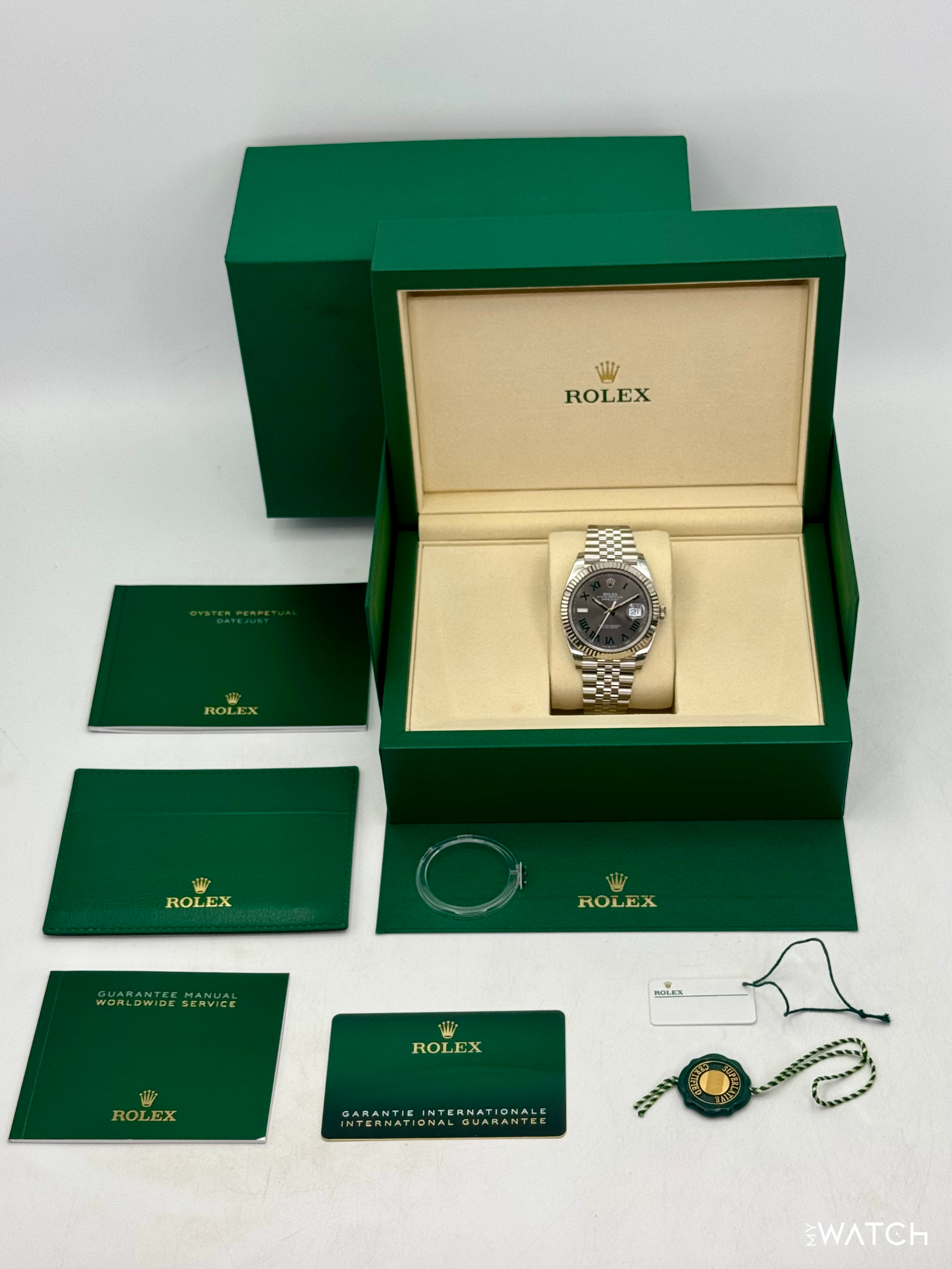 NEW 2025 Rolex Datejust 41mm 126334 Jubilee Wimbledon Dial (STICKERED) - MyWatchLLC