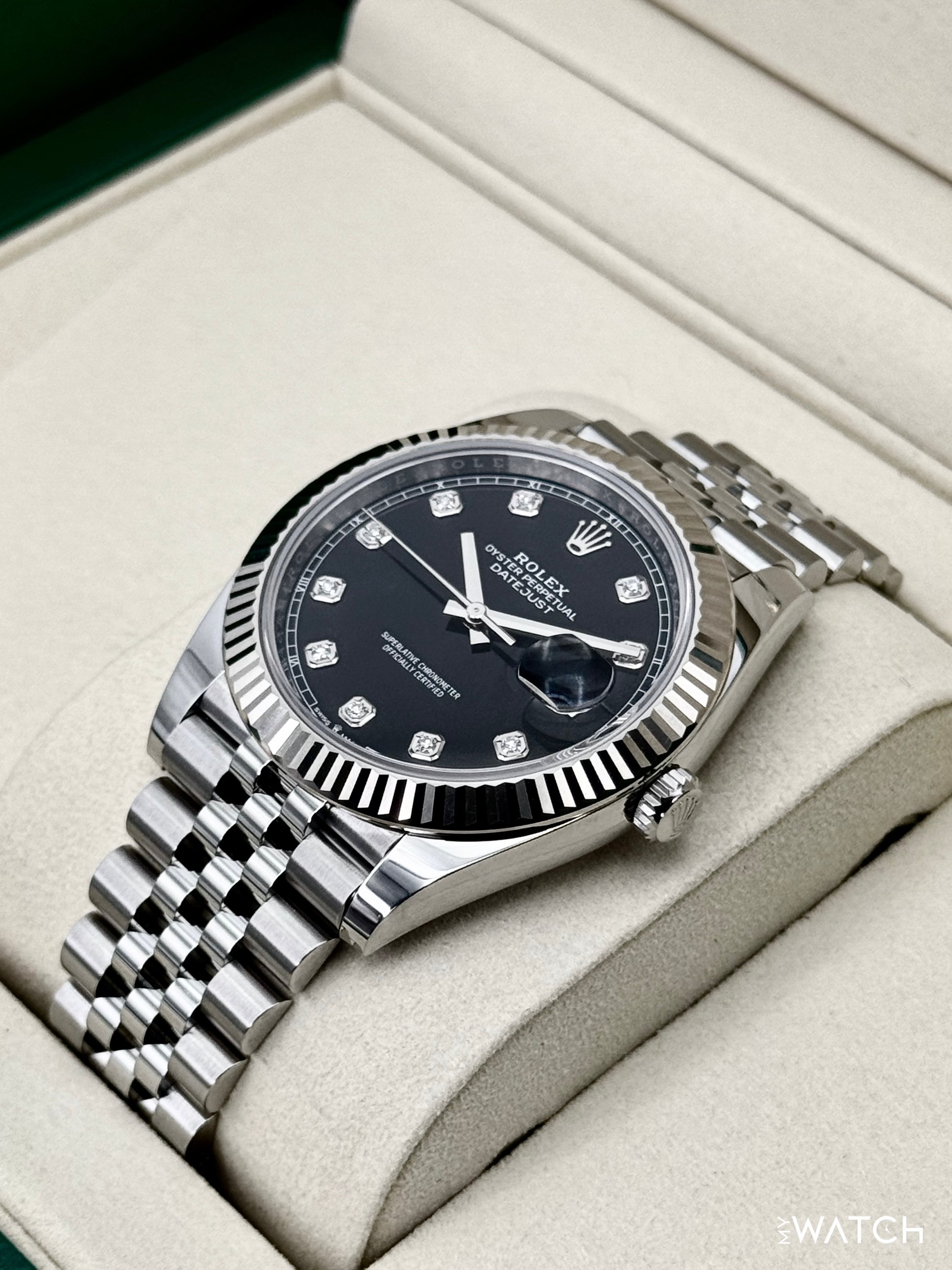 NEW 2026 Rolex Datejust 41mm 126334 Stainless Steel Jubilee Black Diamond Dial - MyWatchLLC