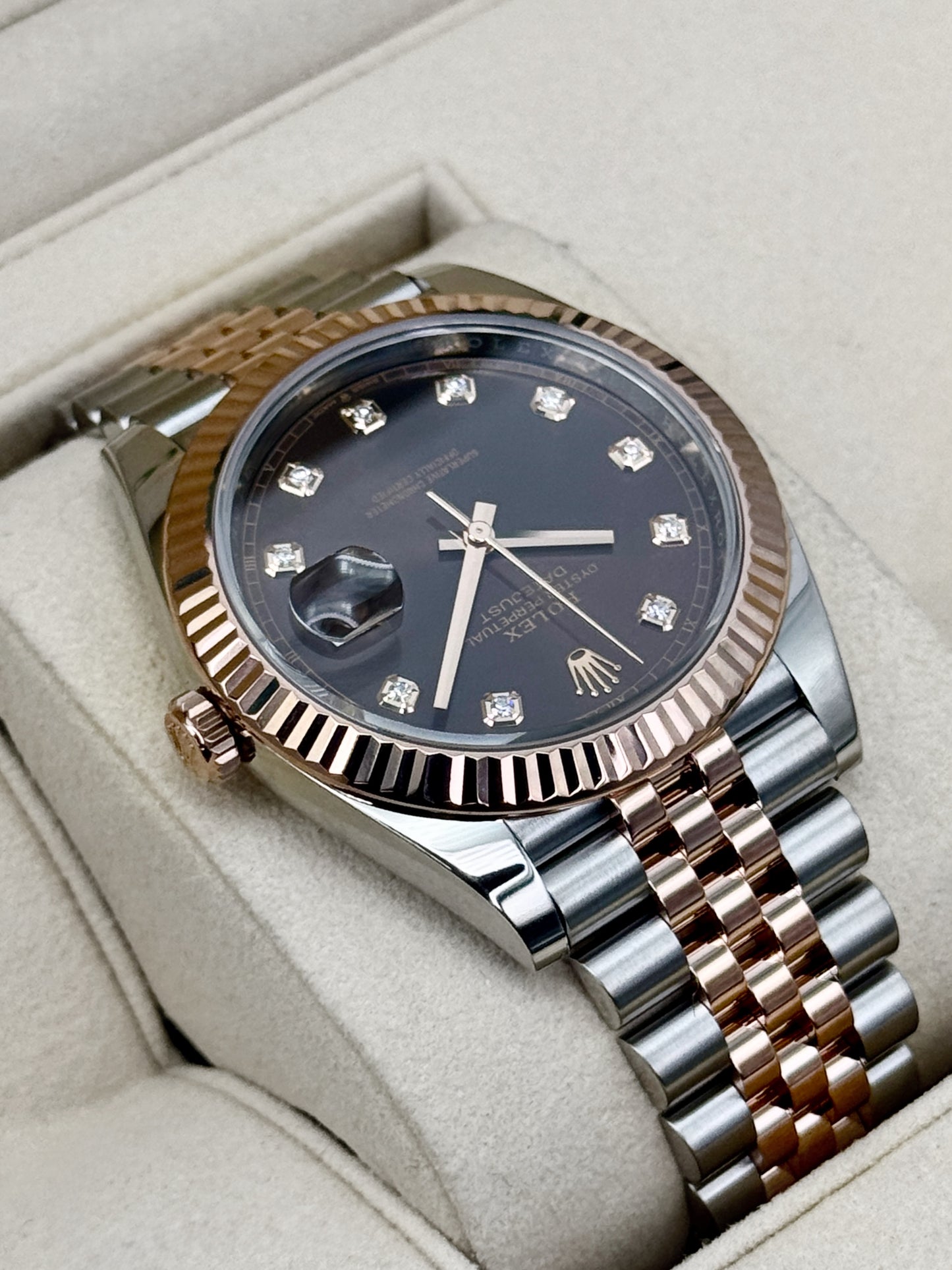 2019 Rolex Datejust 41mm 126331 Two-Tone Chocolate Diamond Dial
