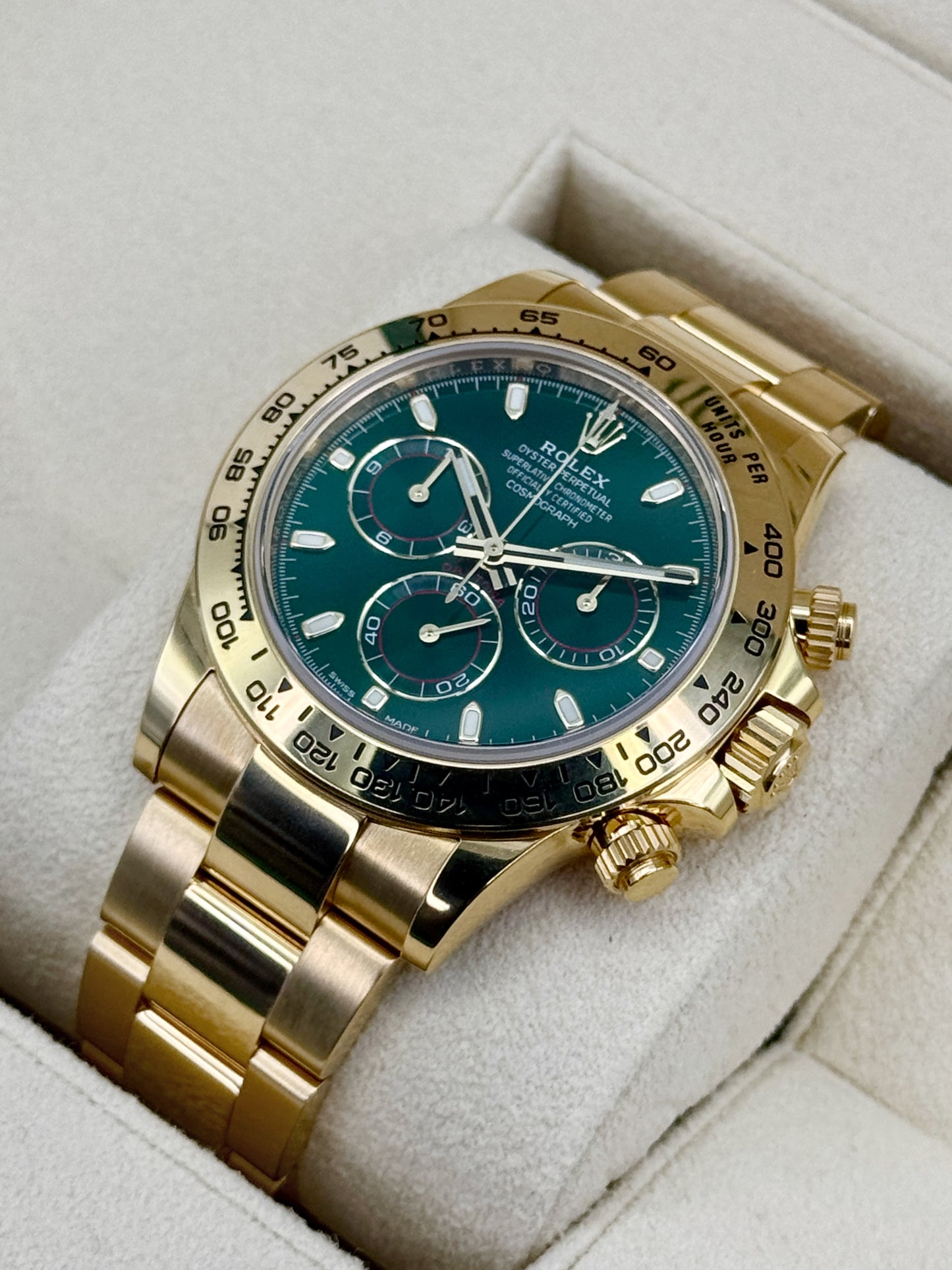 2023 Rolex Daytona John Mayer 40mm 116508 Yellow Gold Green Dial