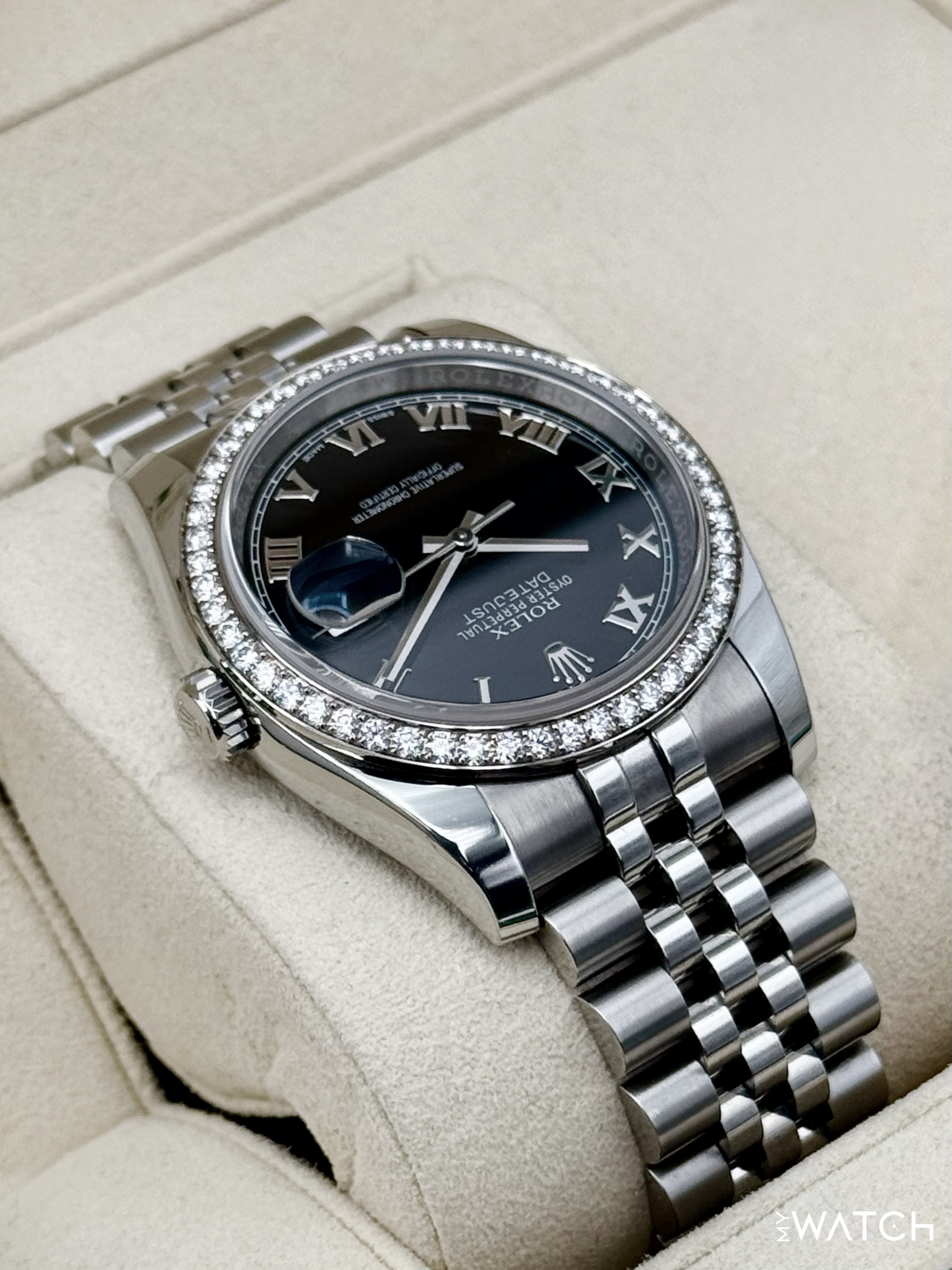 2017 Rolex Datejust 36mm 116244 Stainless Steel Jubilee Black Dial