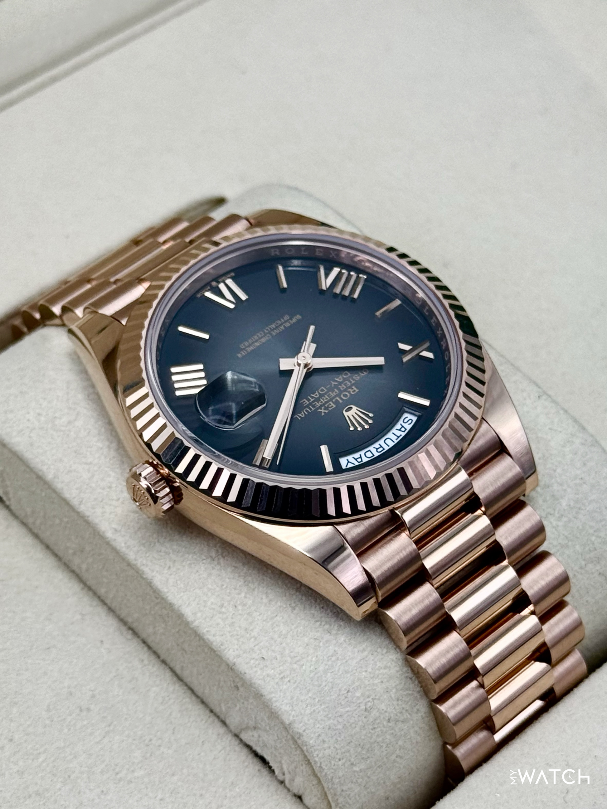 2025 Rolex Day-Date 40mm 228235 Presidential Slate Ombre Dial - MyWatchLLC